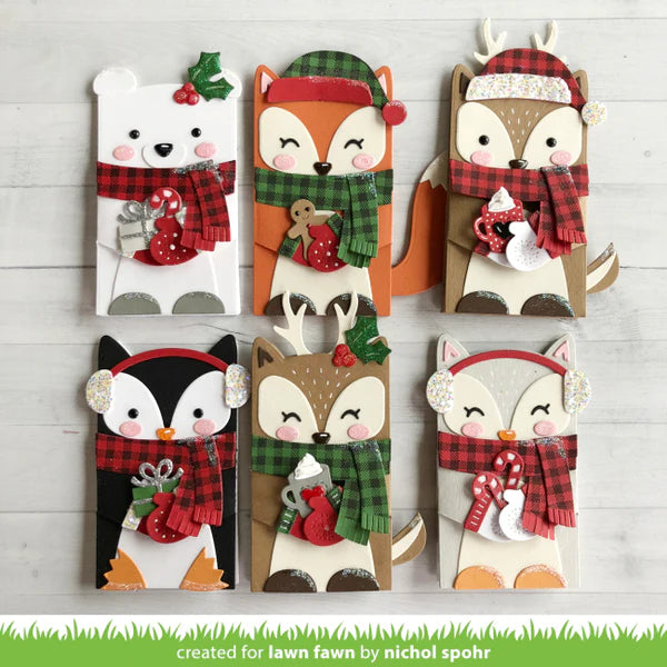 Lawn Fawn - Craft Dies - Woodland Critter  Huggers - Winter Ad-on