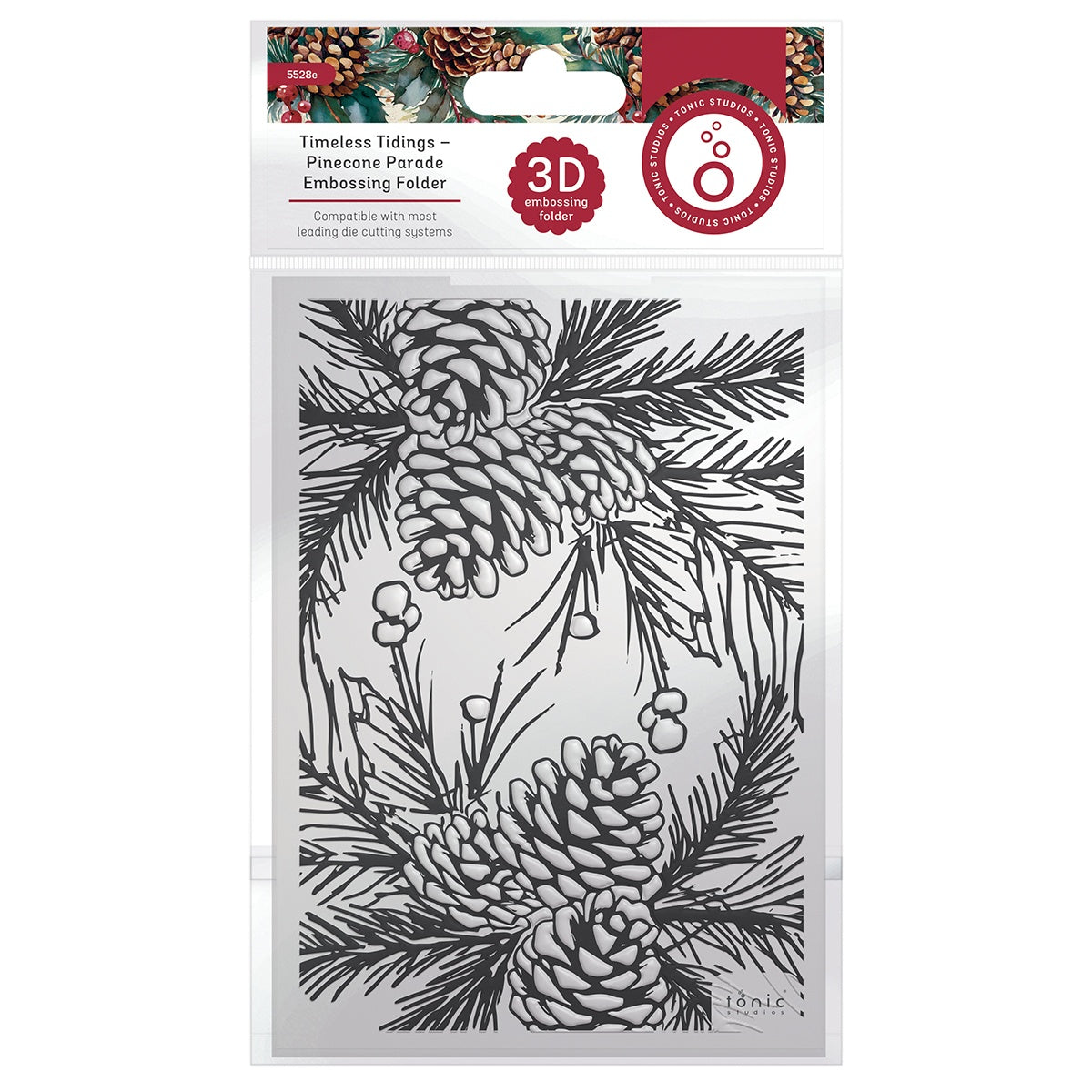 Timeless Tidings - Embossing Folder - 3D - Pinecone Parade