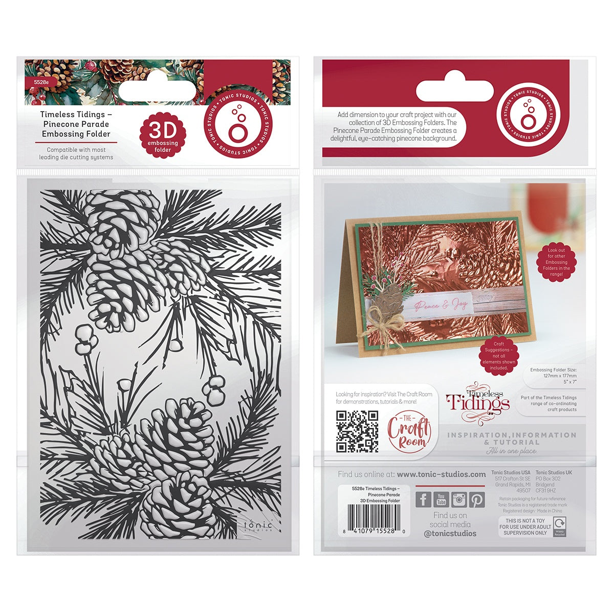 Timeless Tidings - Embossing Folder - 3D - Pinecone Parade