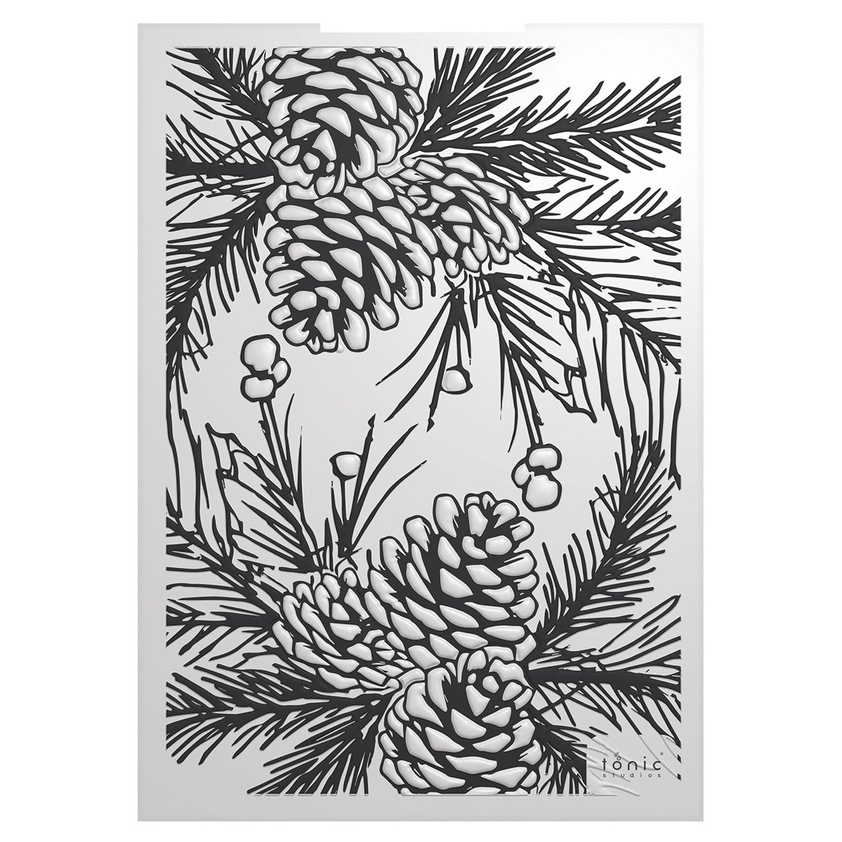 Timeless Tidings - Embossing Folder - 3D - Pinecone Parade