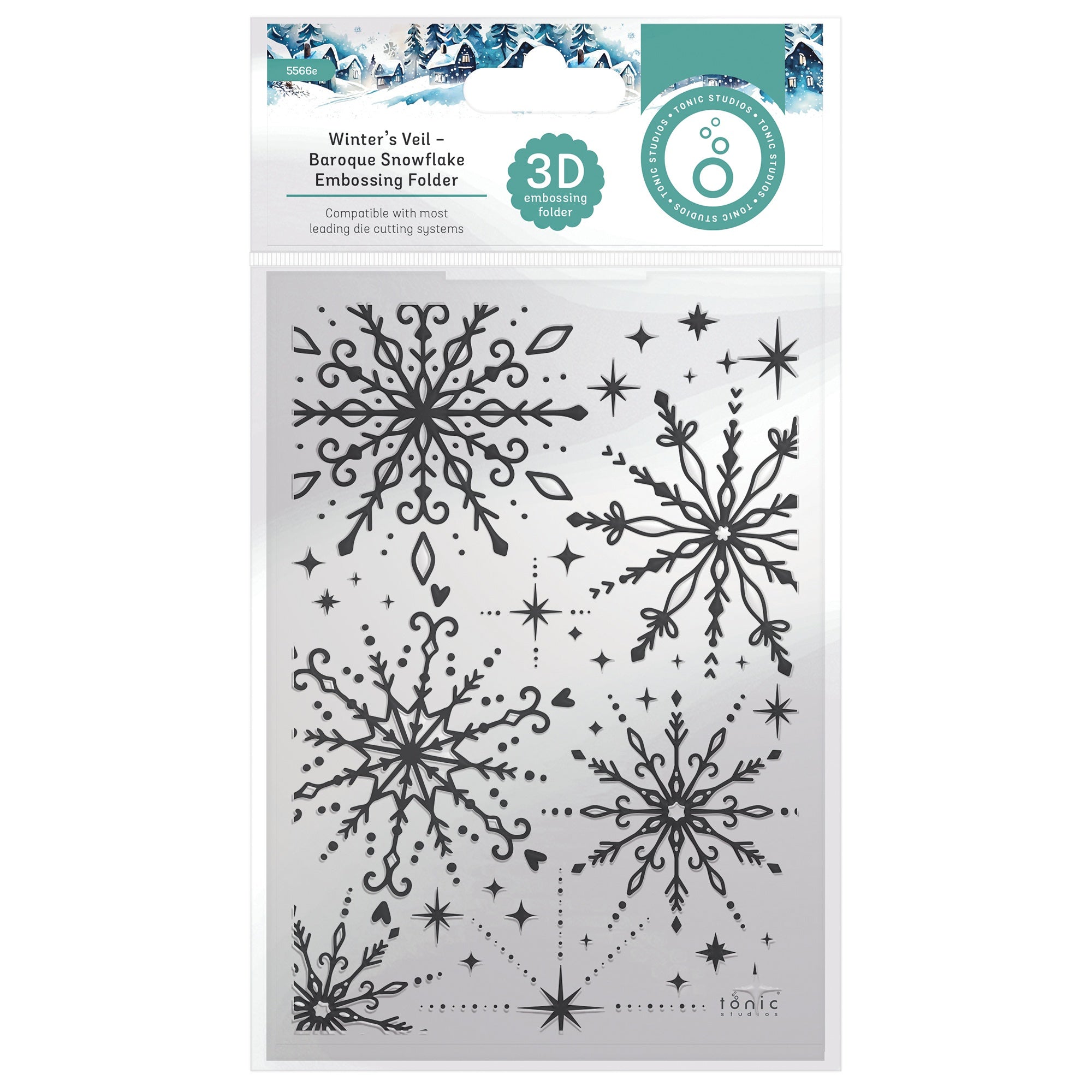 Winter's Veil - Embossing Folder - 3D - Baroque Snowflake