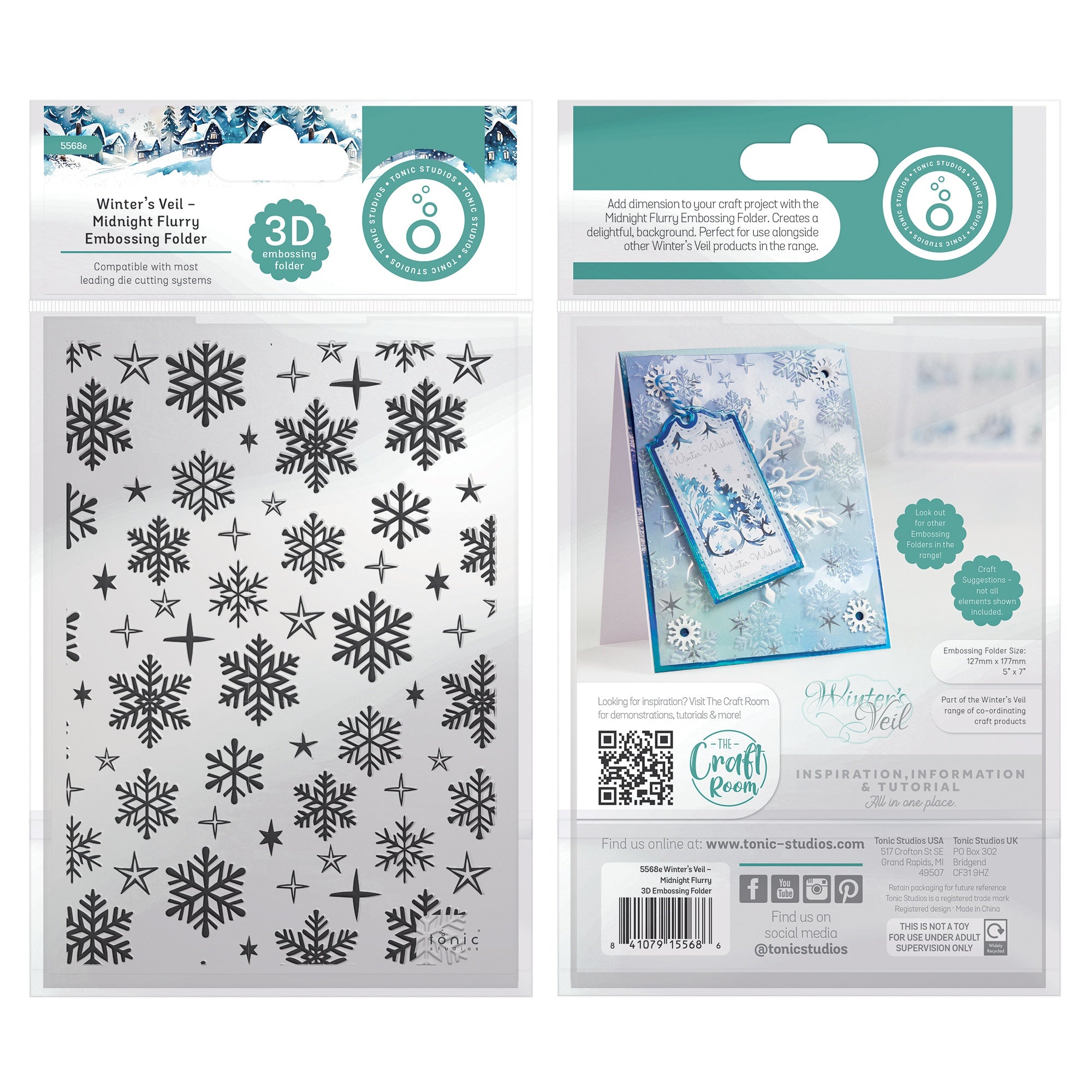 Winter's Veil - Embossing Folder - 3D - Night Flurry