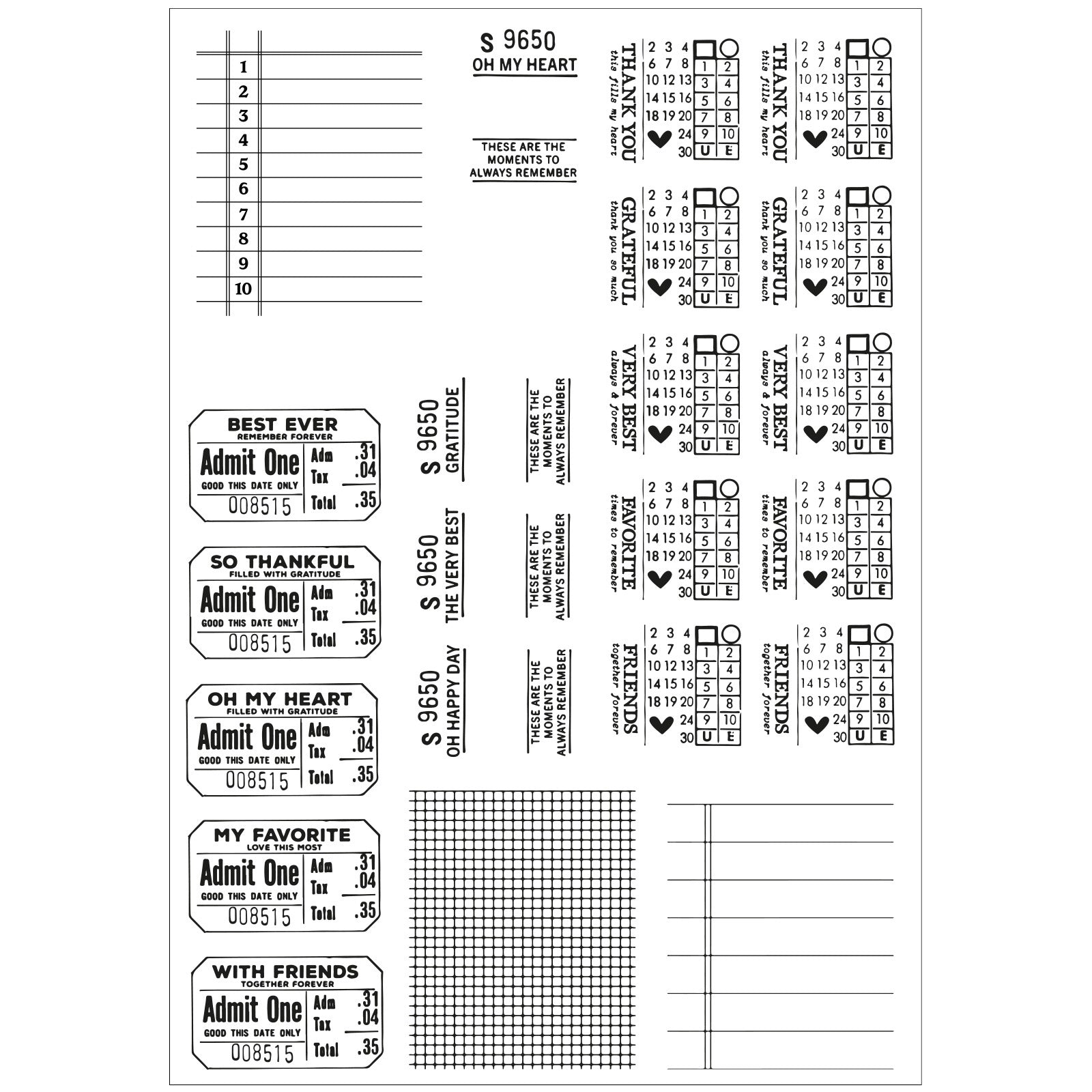 Sizzix - 49 & Market - Framelits dies & clear stamp - Forever Journal Essentials