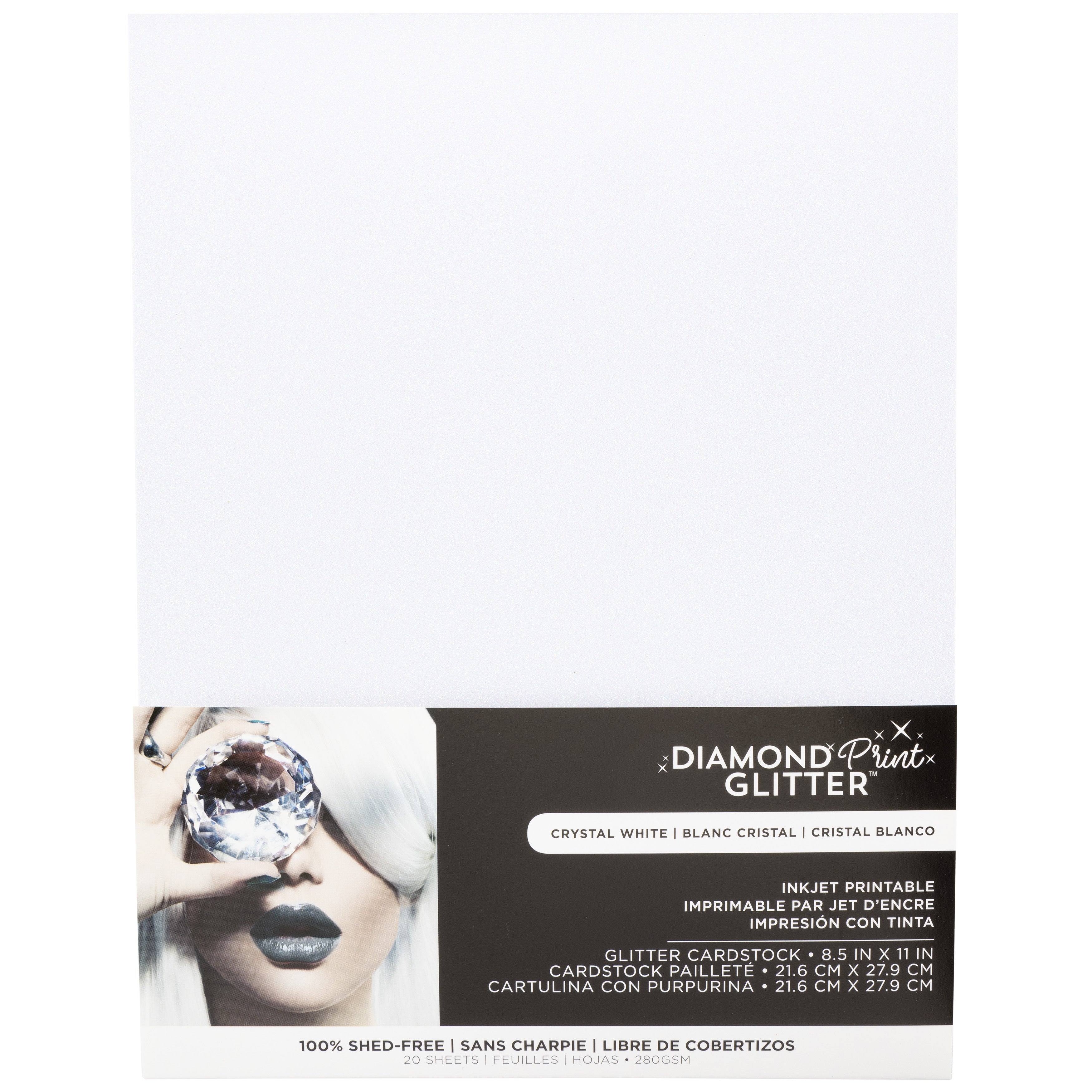 Harmony Paper - Inkjet Printable Glitter Cardstock - Crystal White -