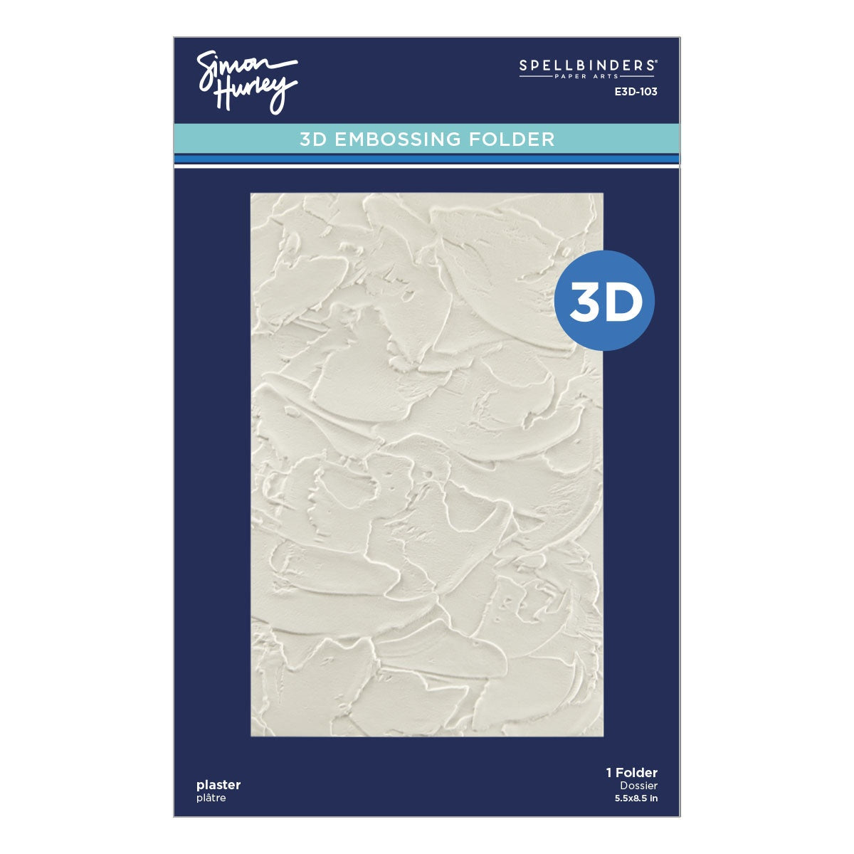 Spellbinders- Simon Hurley - 3D embossing Folder - Plaster