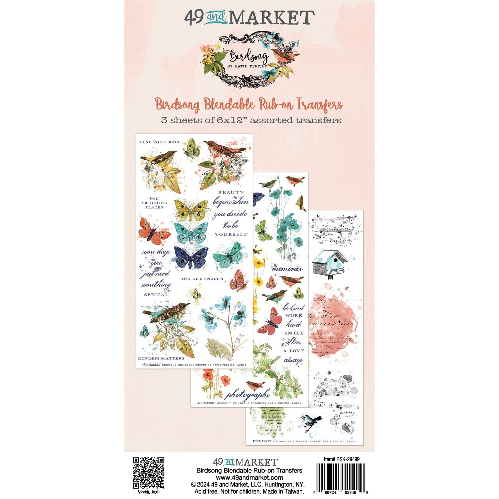 49 and Market - Birdsong - Rub ons - Blendable