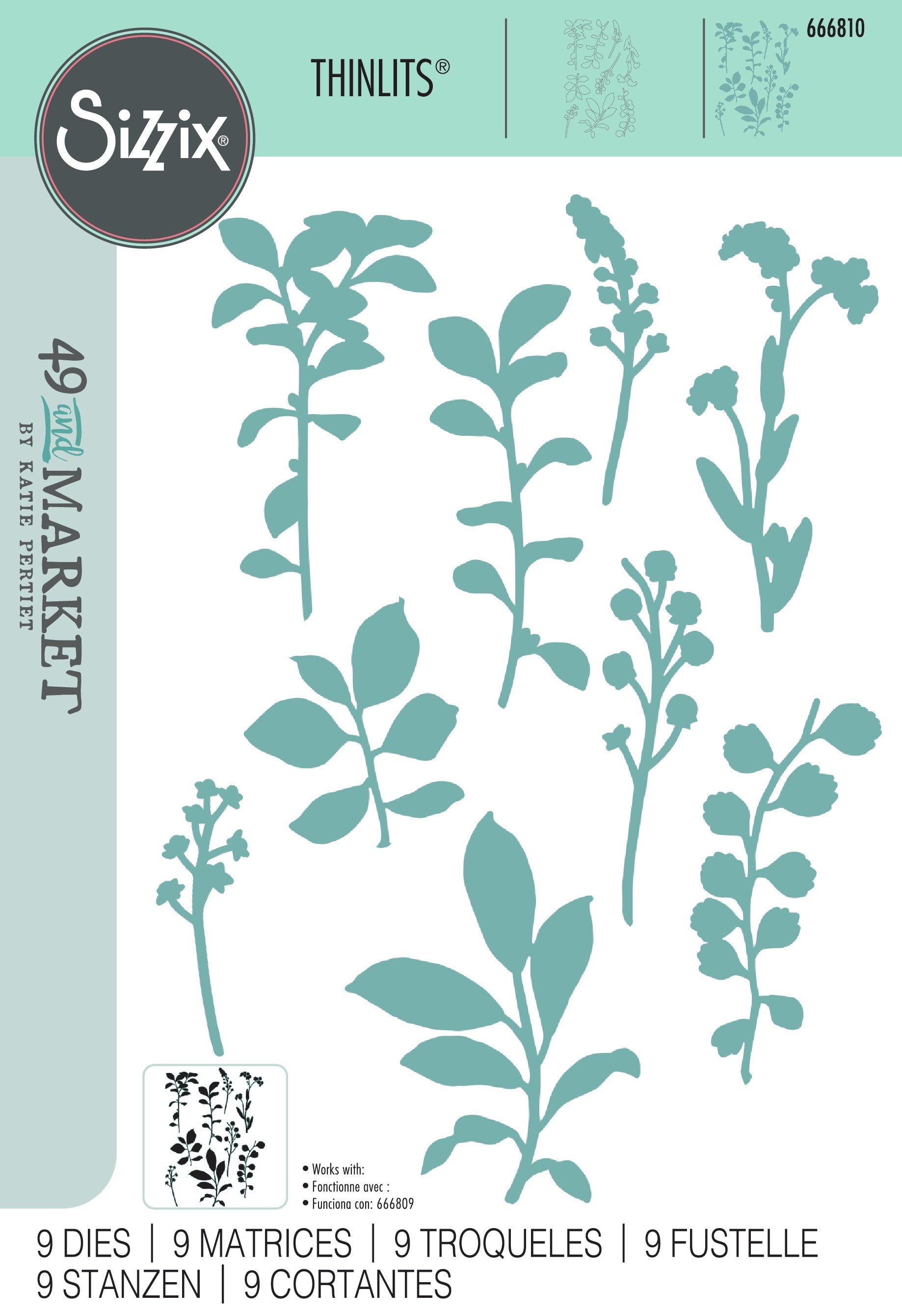 Sizzix - 49 & Market - Framelits dies - Fine Stems 02