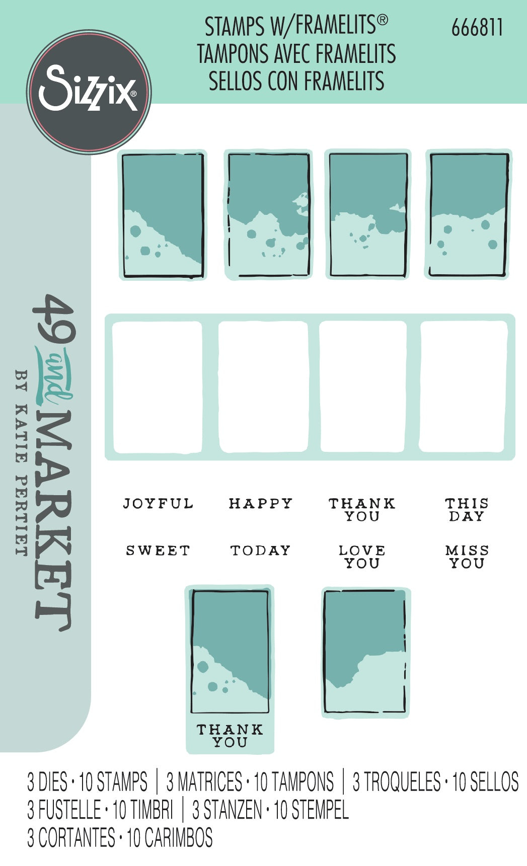 Sizzix - 49 & Market - Framelits dies & clear stamp - Painted palettes