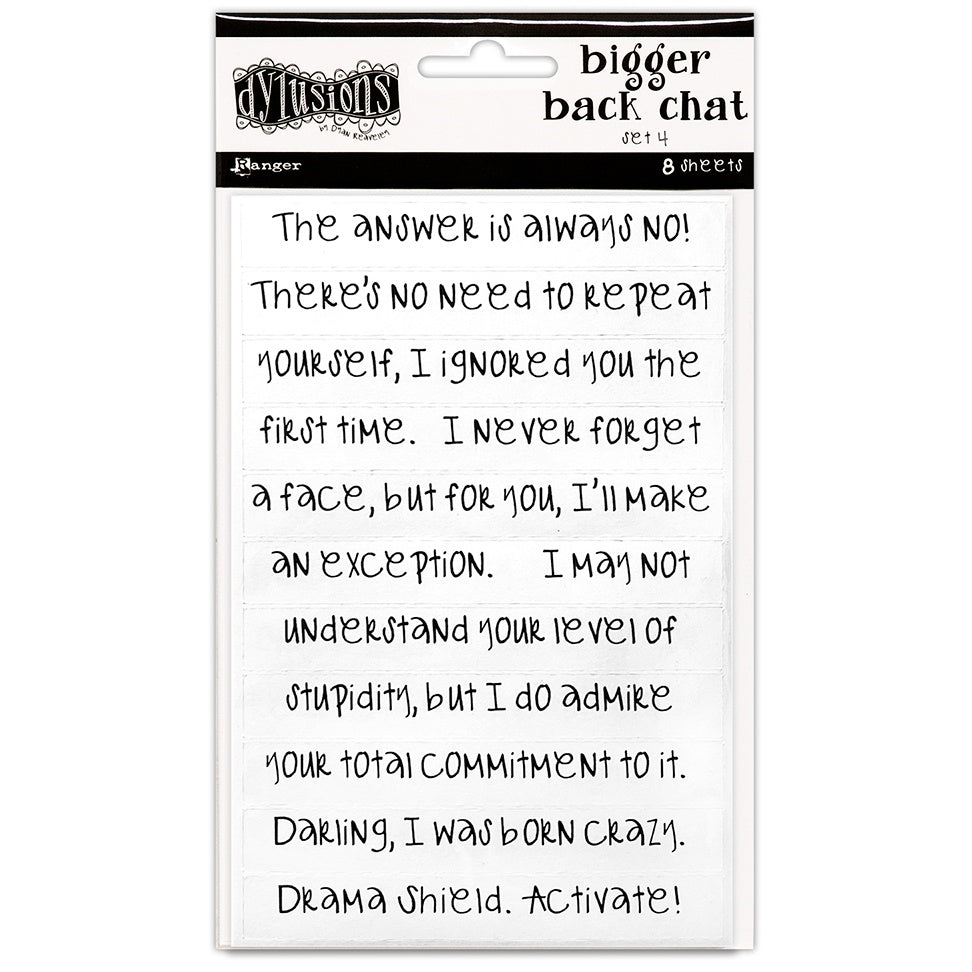 Dylusions - Creative Dyary - Bigger  Back Chat Stickers - White 4