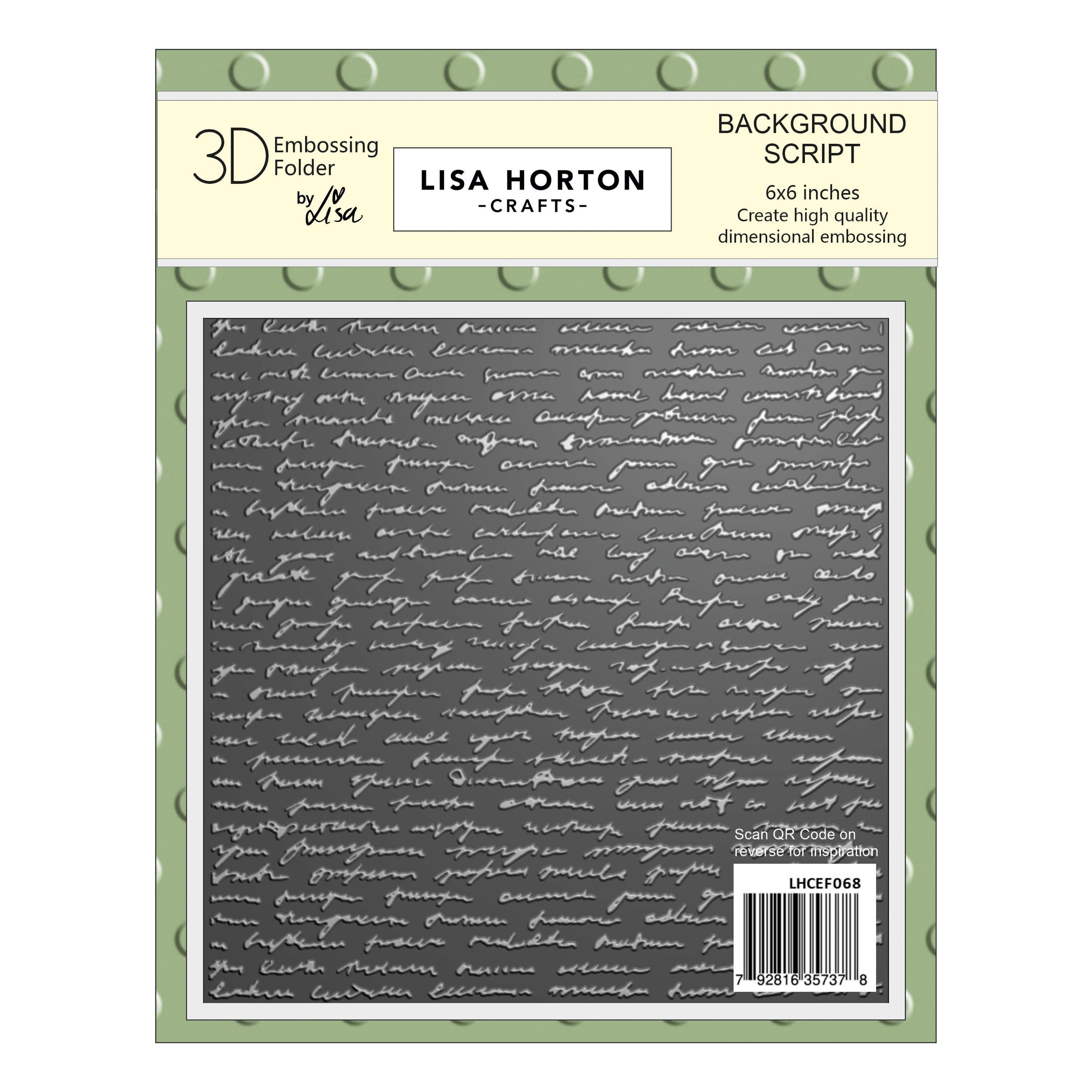 Lisa Horton - Embossing Folder - 3D - Script