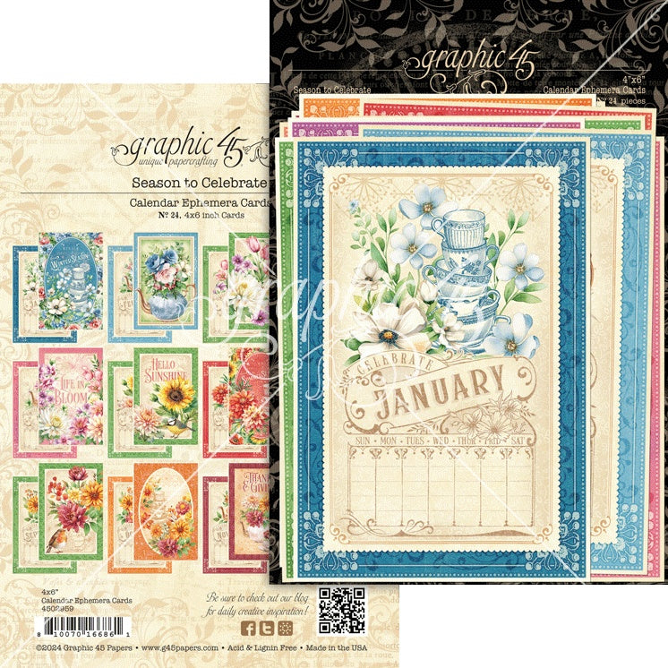 Graphic 45 - Season to celebrate - Journaling Cards