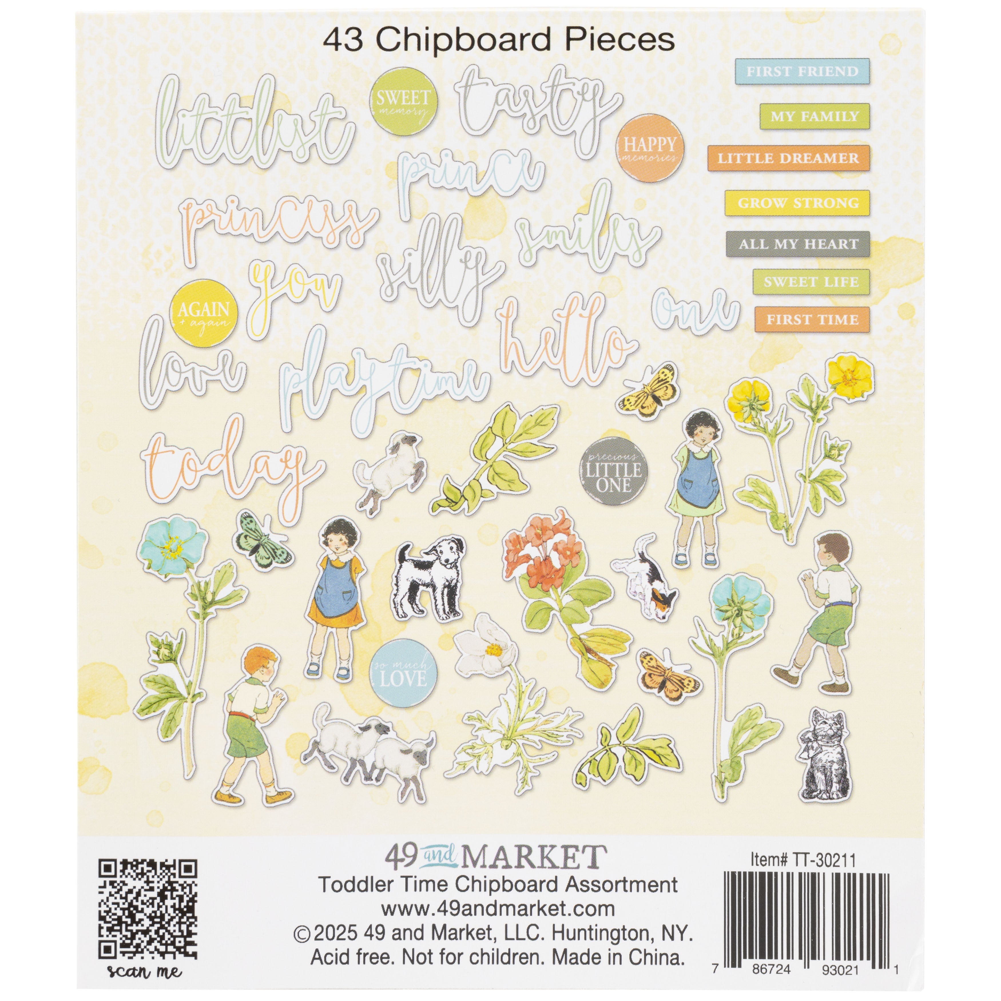 49 and Market - Toddler time - Chipboard Set