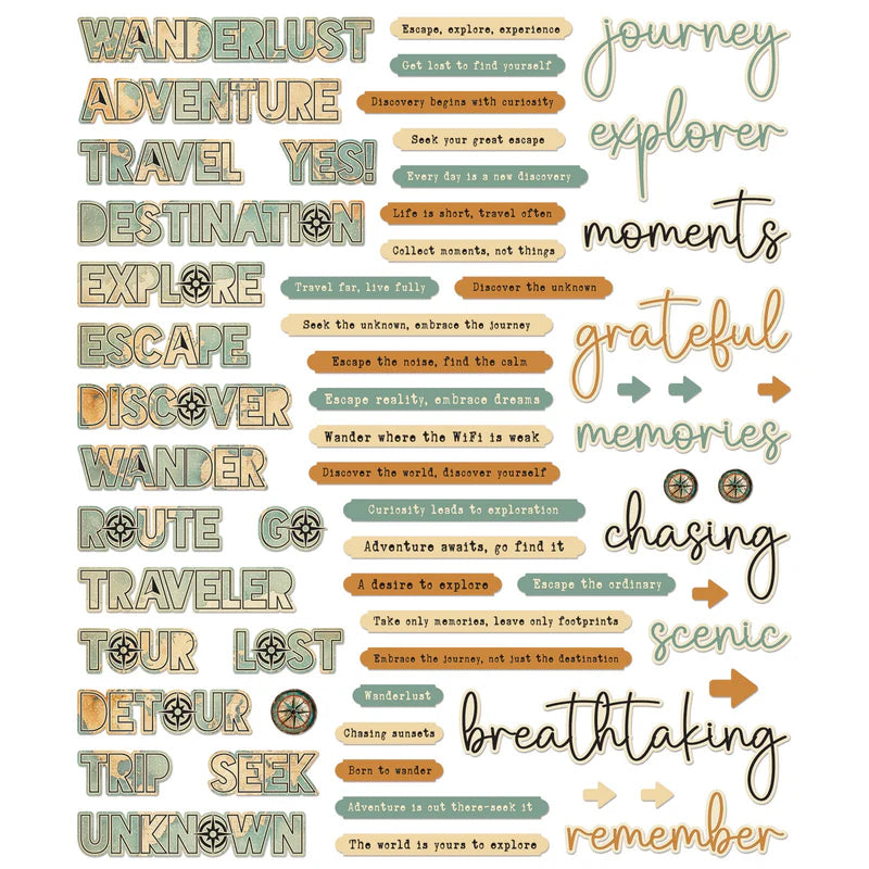 49 and Market - Wanderlust Explorer - Chipboard Set Words