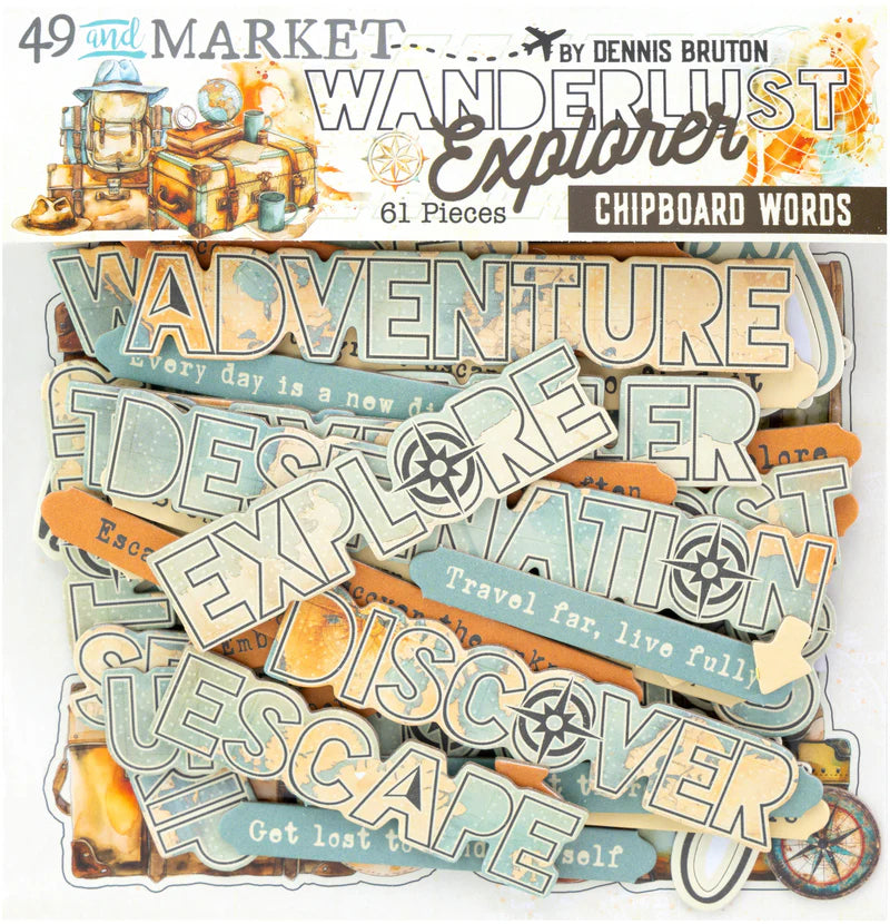 49 and Market - Wanderlust Explorer - Chipboard Set Words