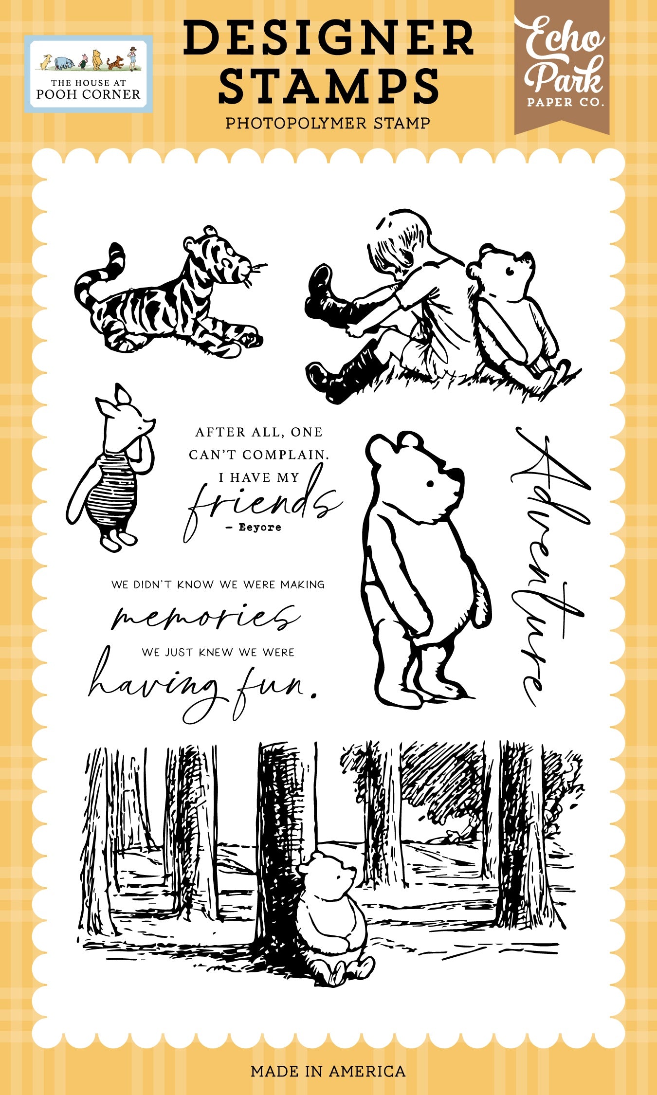 Echo Park  - The house at Pooh Corner - Winnie in the woods - Clear Stamp set