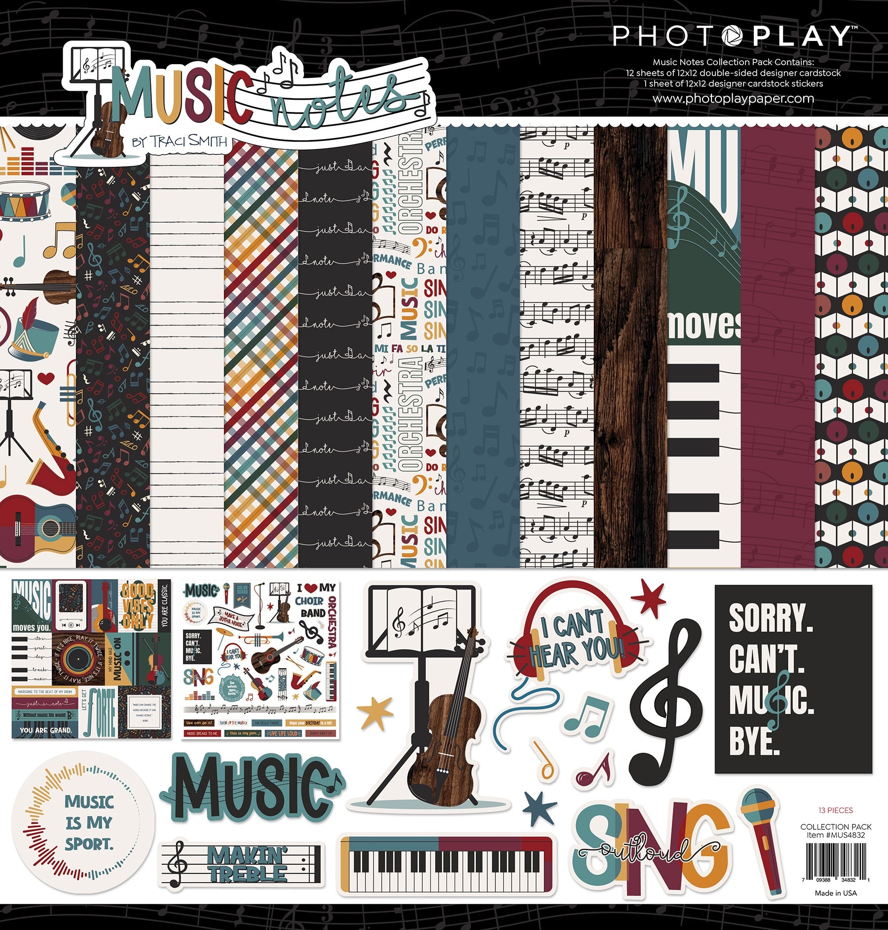 Photoplay - Music Notes - Collection Pack -   12 x 12"