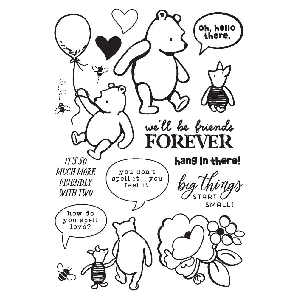 Simple Stories - Classic Pooh - Clear Stamps - Silly Bear