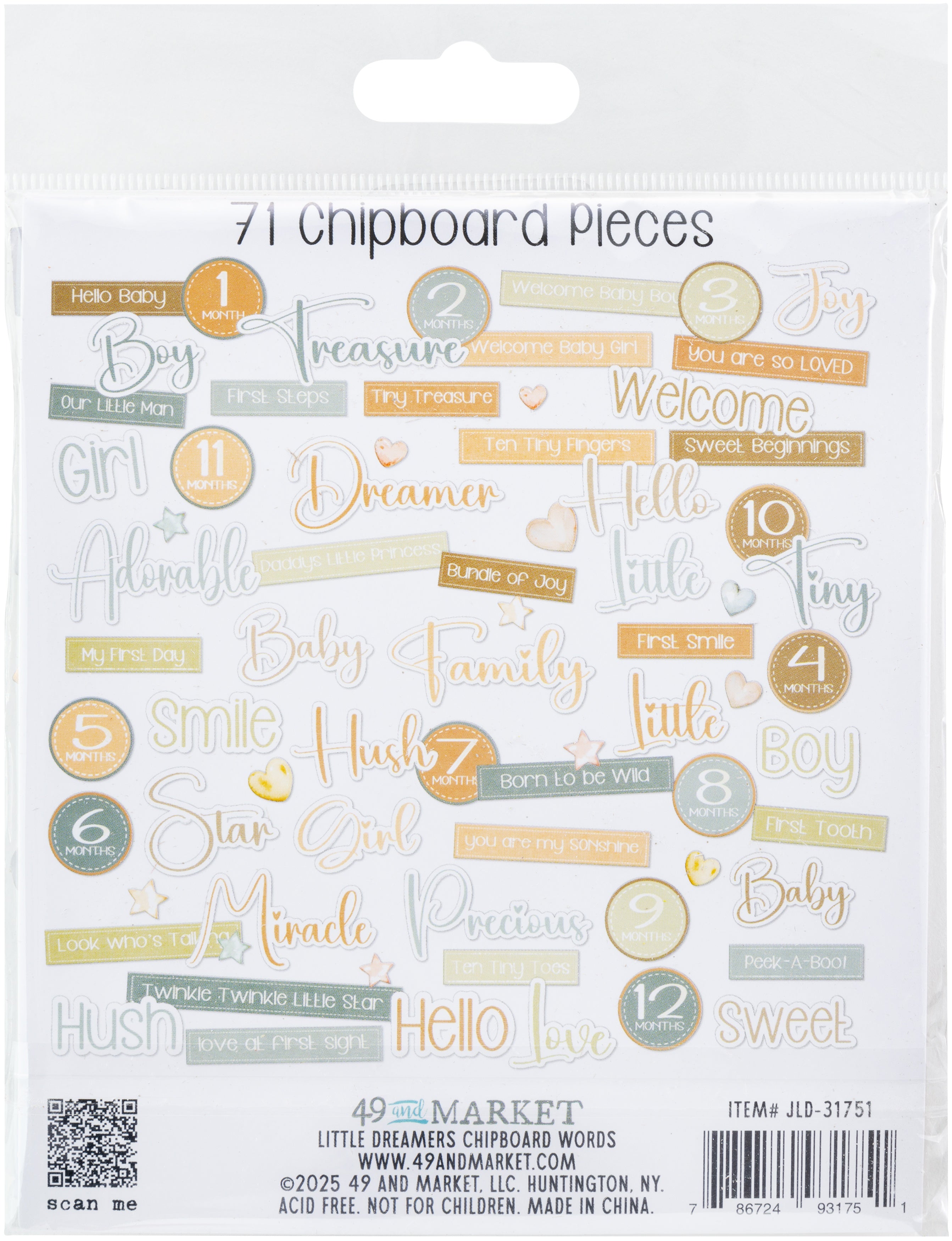 49 and Market - Little Dreamer - Chipboard Words