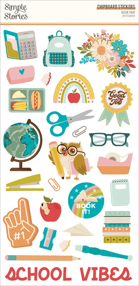Simple Stories - Book Fair - Chipboard Stickers