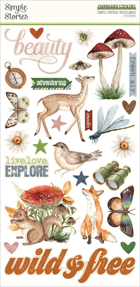 Simple Stories - Woodlands - Chipboard Stickers