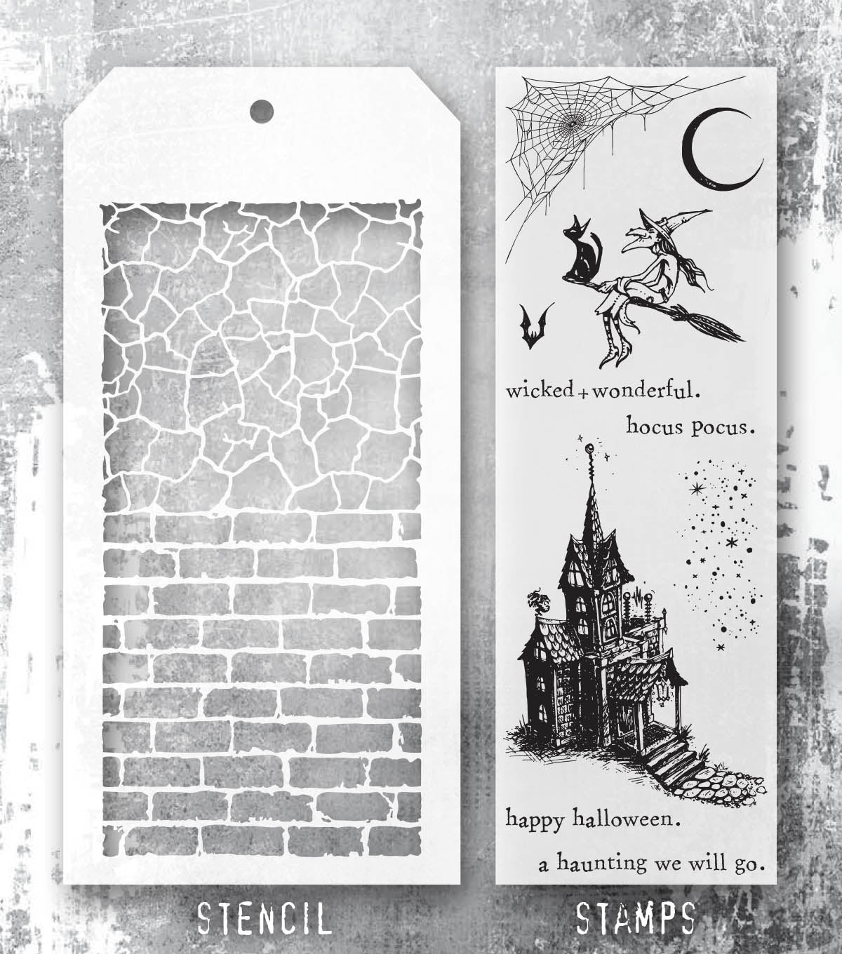 Tim Holtz - Mixed Media Set - Stamp/Stencil - Bewitching