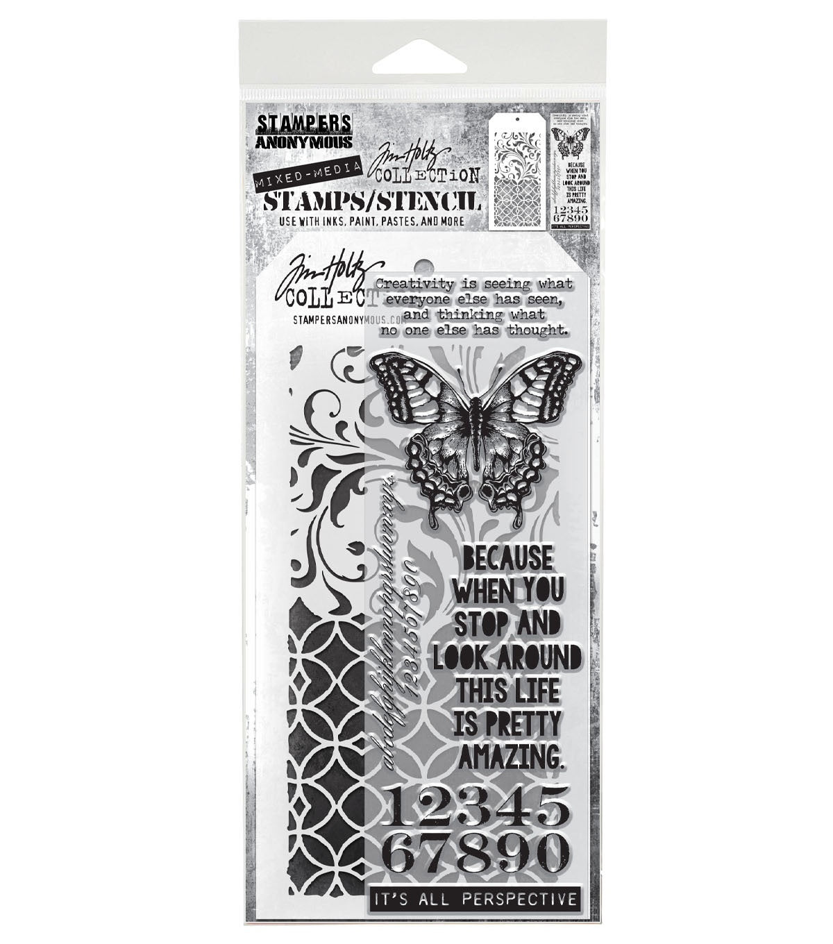 Tim Holtz - Mixed Media Set - Stamp/Stencil - Perspective