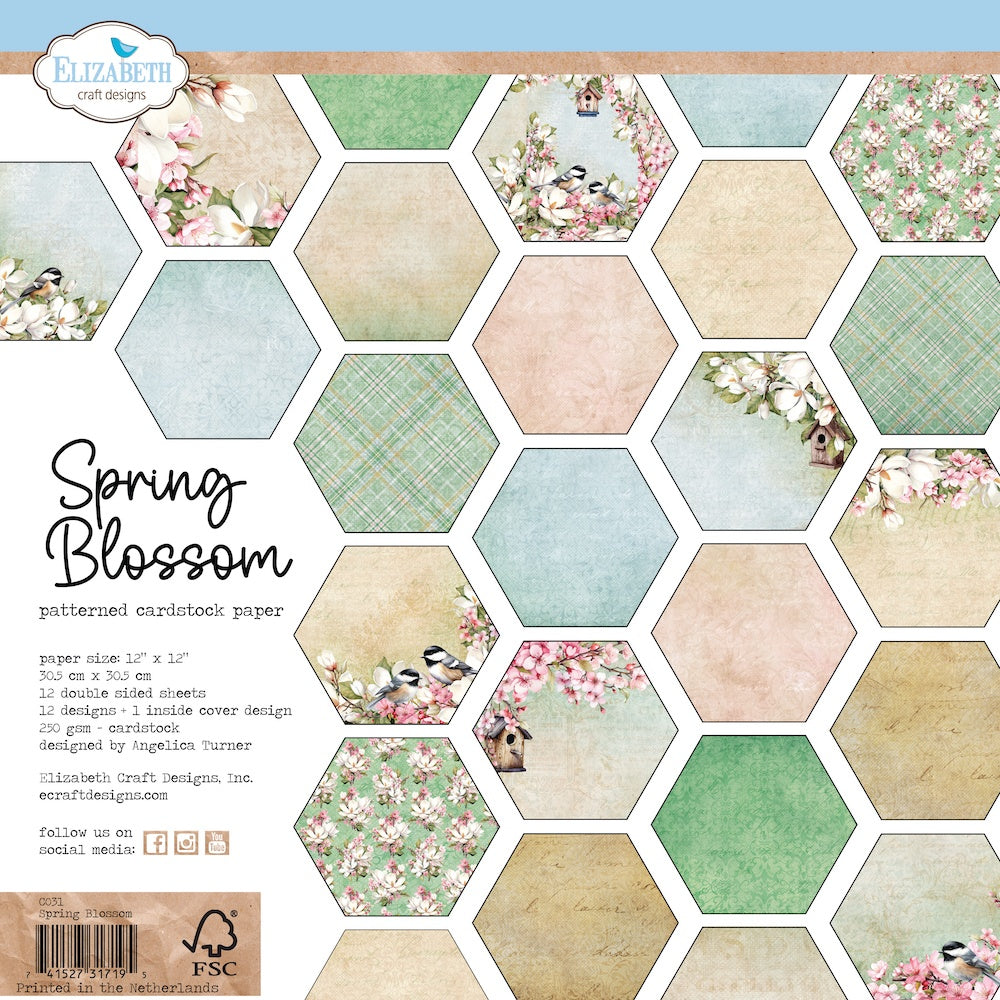 Elizabeth Craft - Spring blossom - Paper Pack    12 x 12"