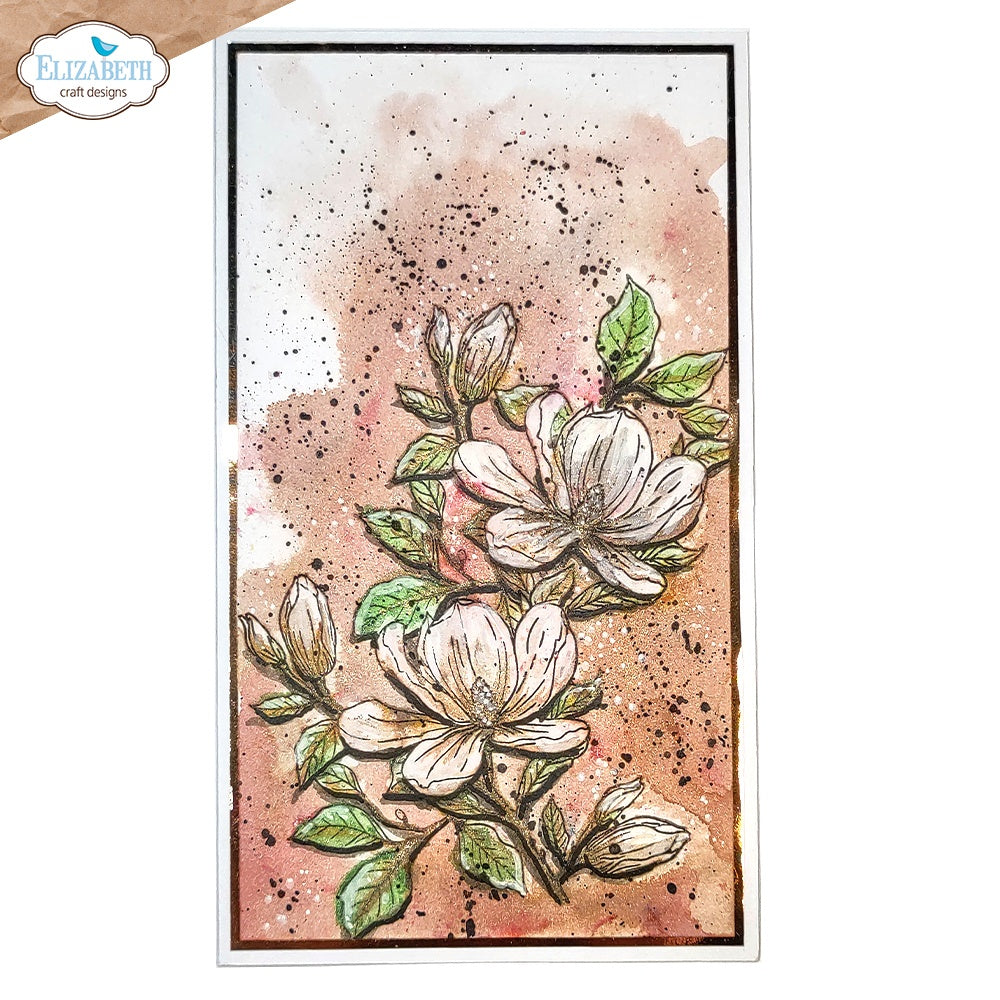 Elizabeth Craft Designs - Clear stamp - Floral Branches & Sentiments