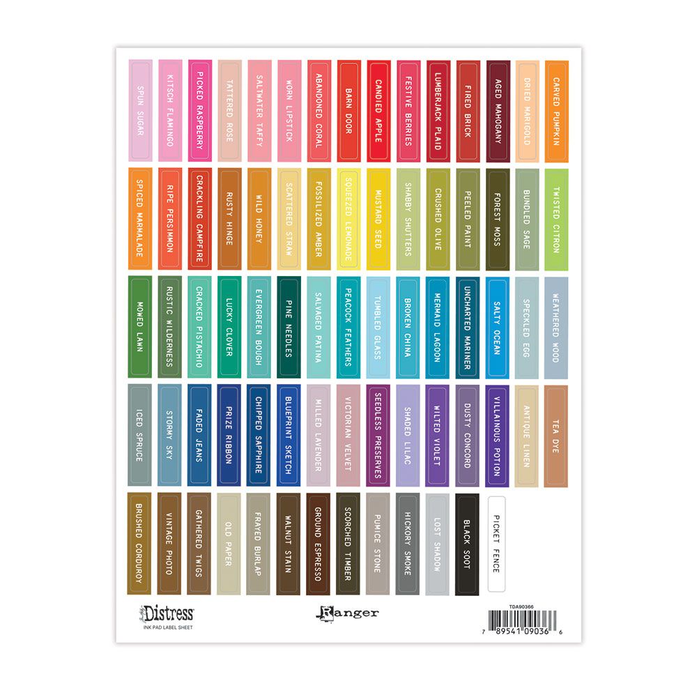 Tim Holtz - Distress Label Sheets - Ink Pad - White print