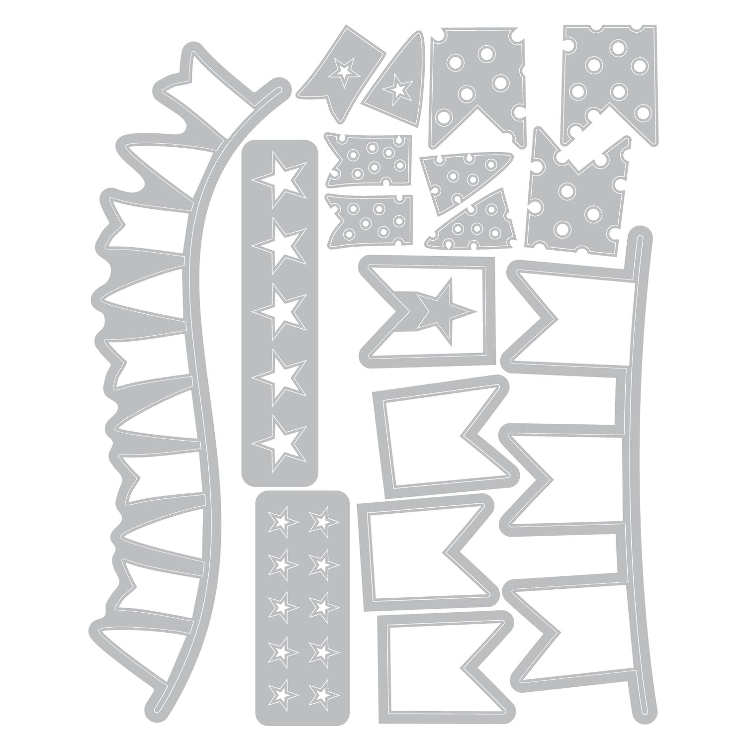 Sizzix - 49 & Market - Framelits dies & clear stamp - Banner Bash