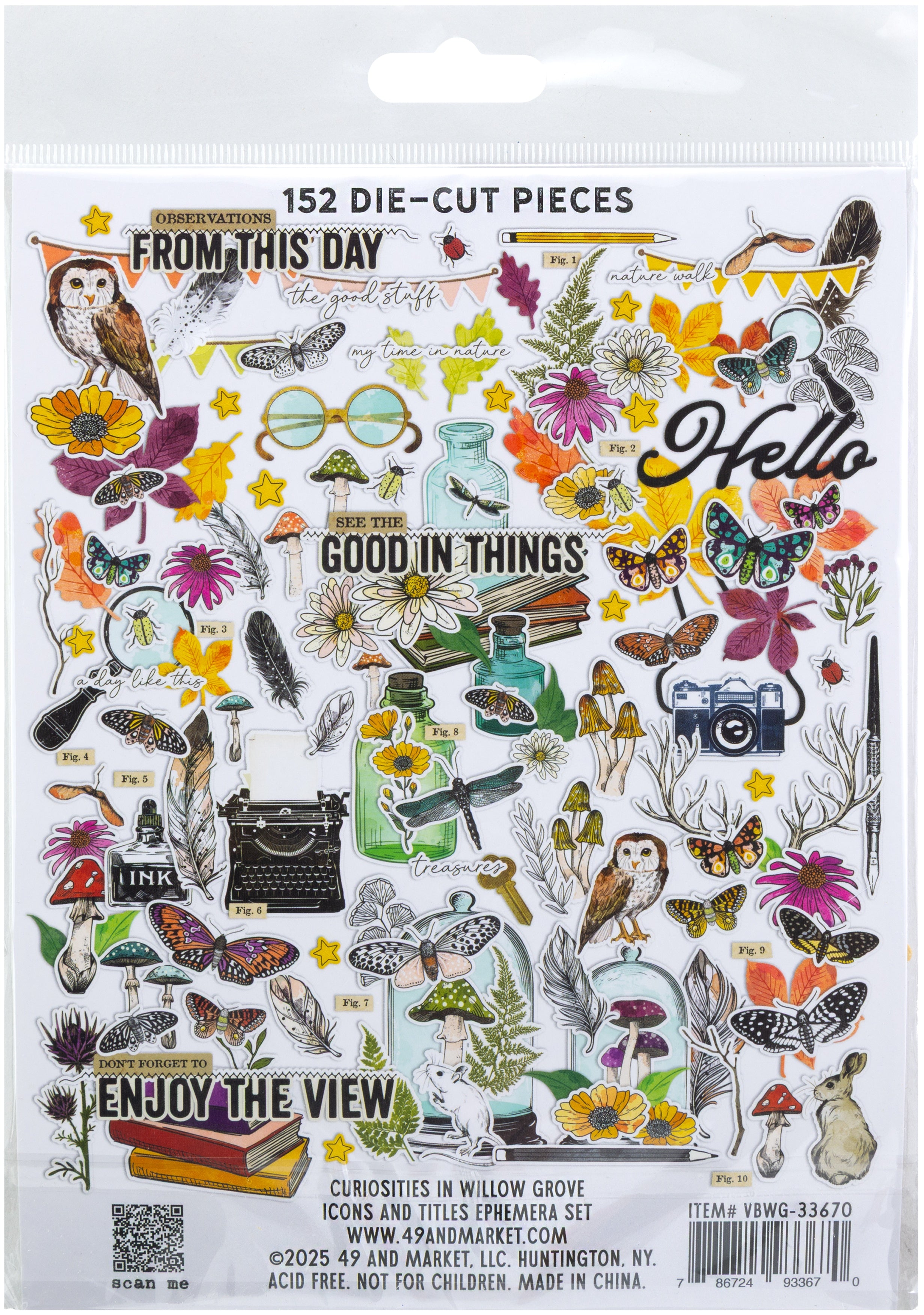 49 and Market - Curiosities in Willow Grove - Icons and titles ephemera set