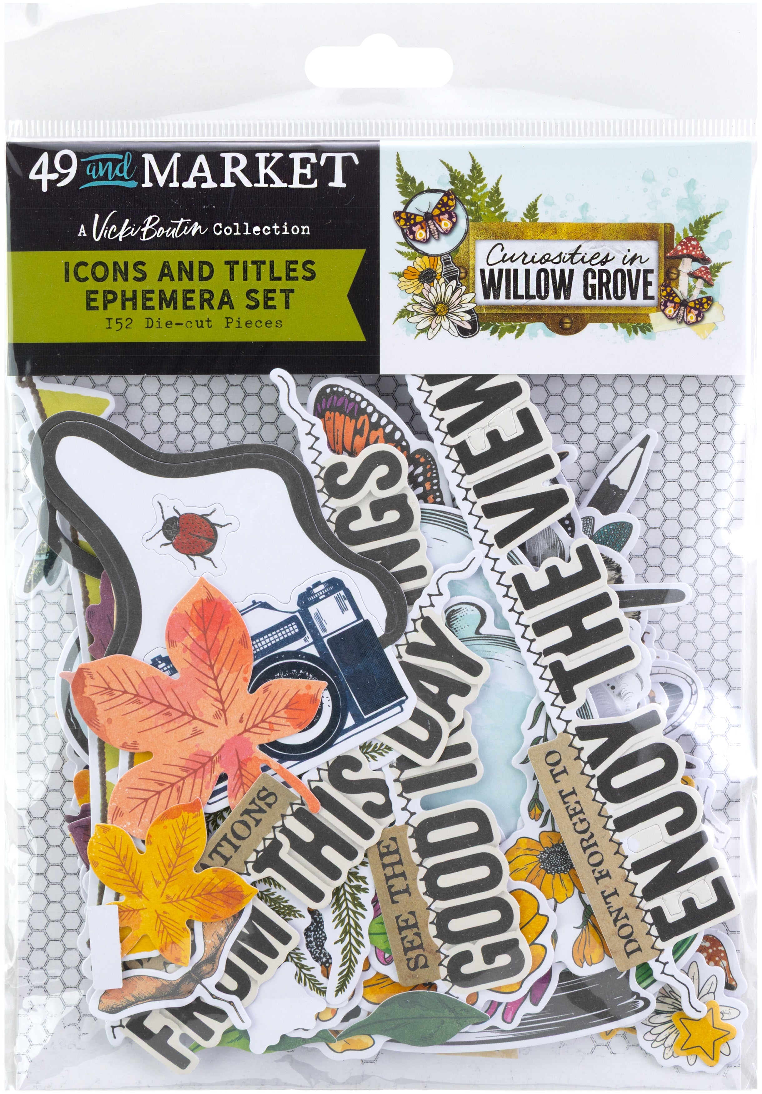 49 and Market - Curiosities in Willow Grove - Icons and titles ephemera set