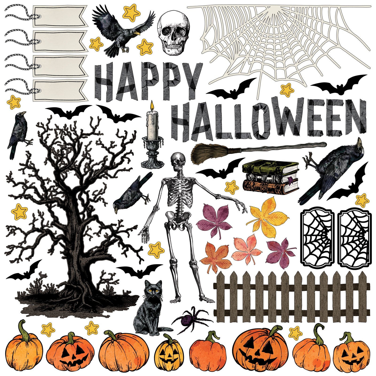 49 and Market - Curiosities in Willow Grove - Halloween Assortment   12 x 12"
