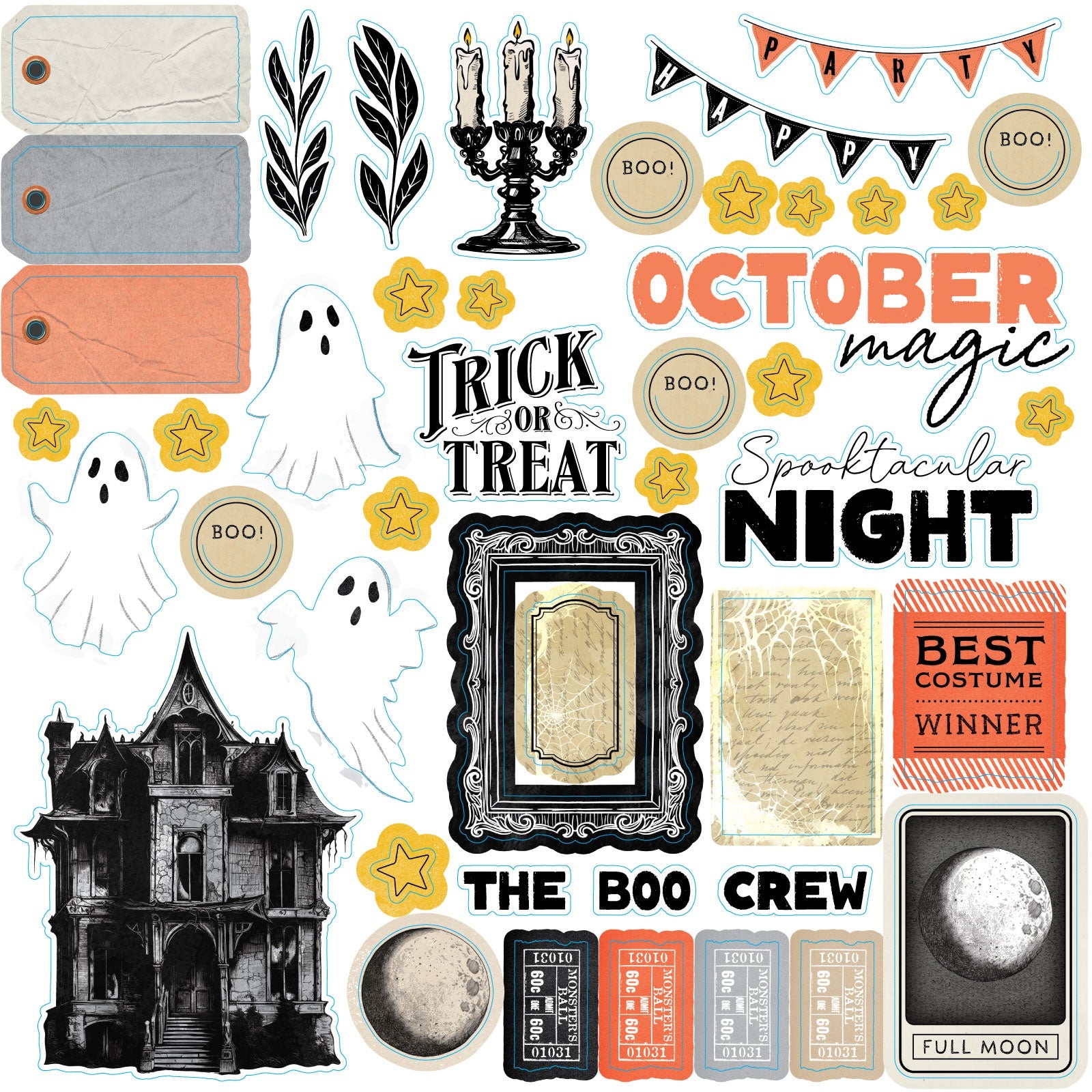 49 and Market - Curiosities in Willow Grove - Halloween Assortment   12 x 12"