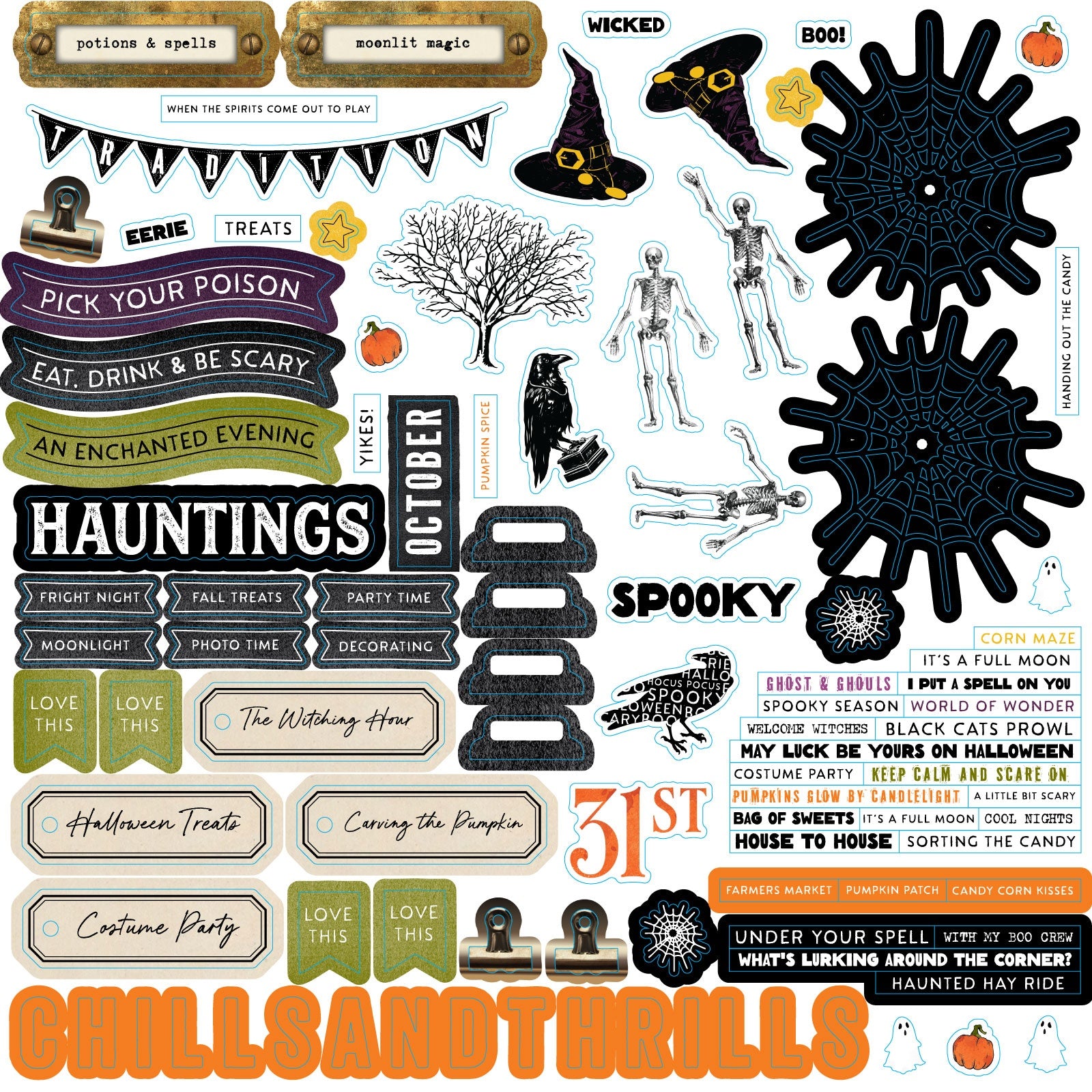 49 and Market - Curiosities in Willow Grove - Halloween Assortment   12 x 12"