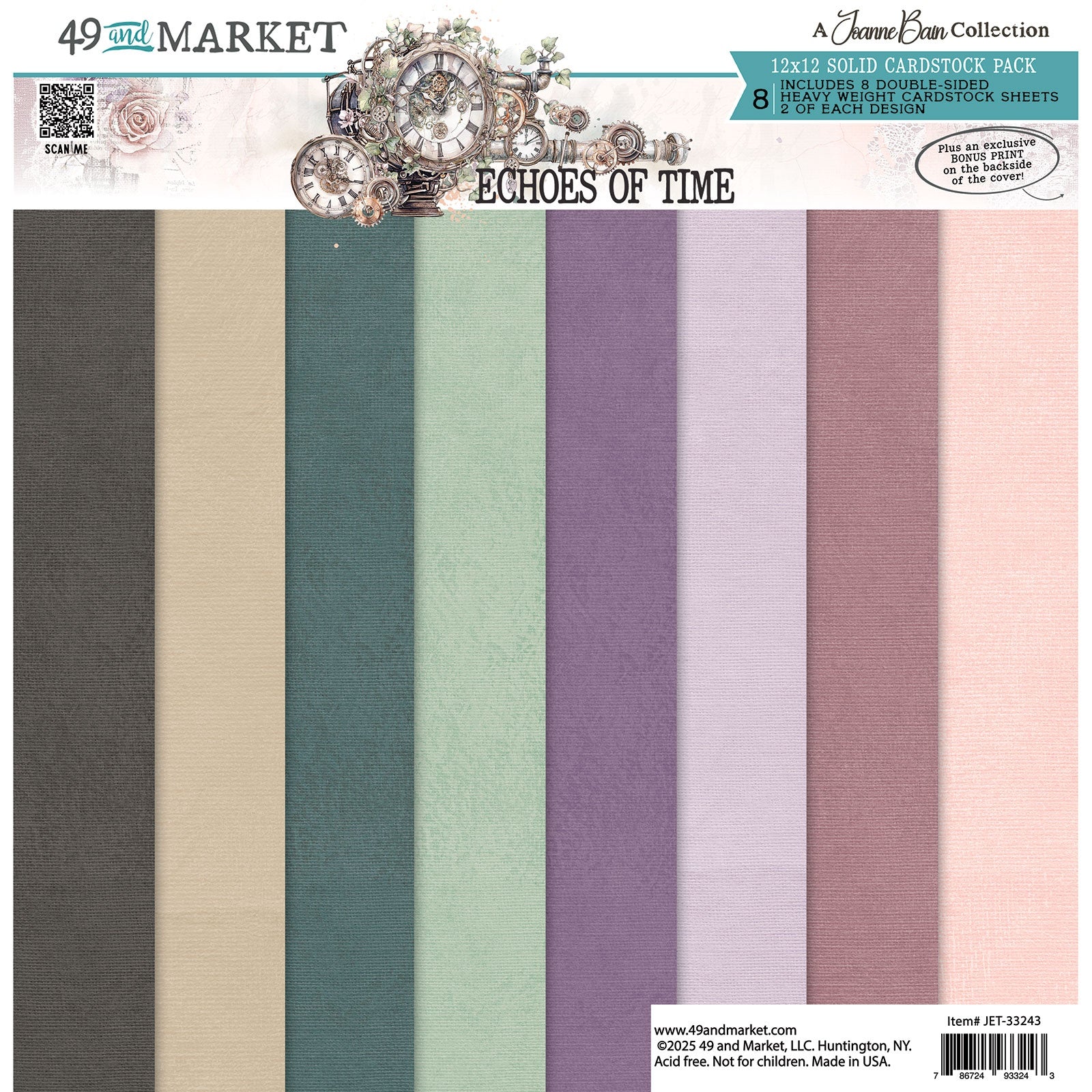49 and Market - Echoes of Time - Solids Collection Pack - 12 x 12"