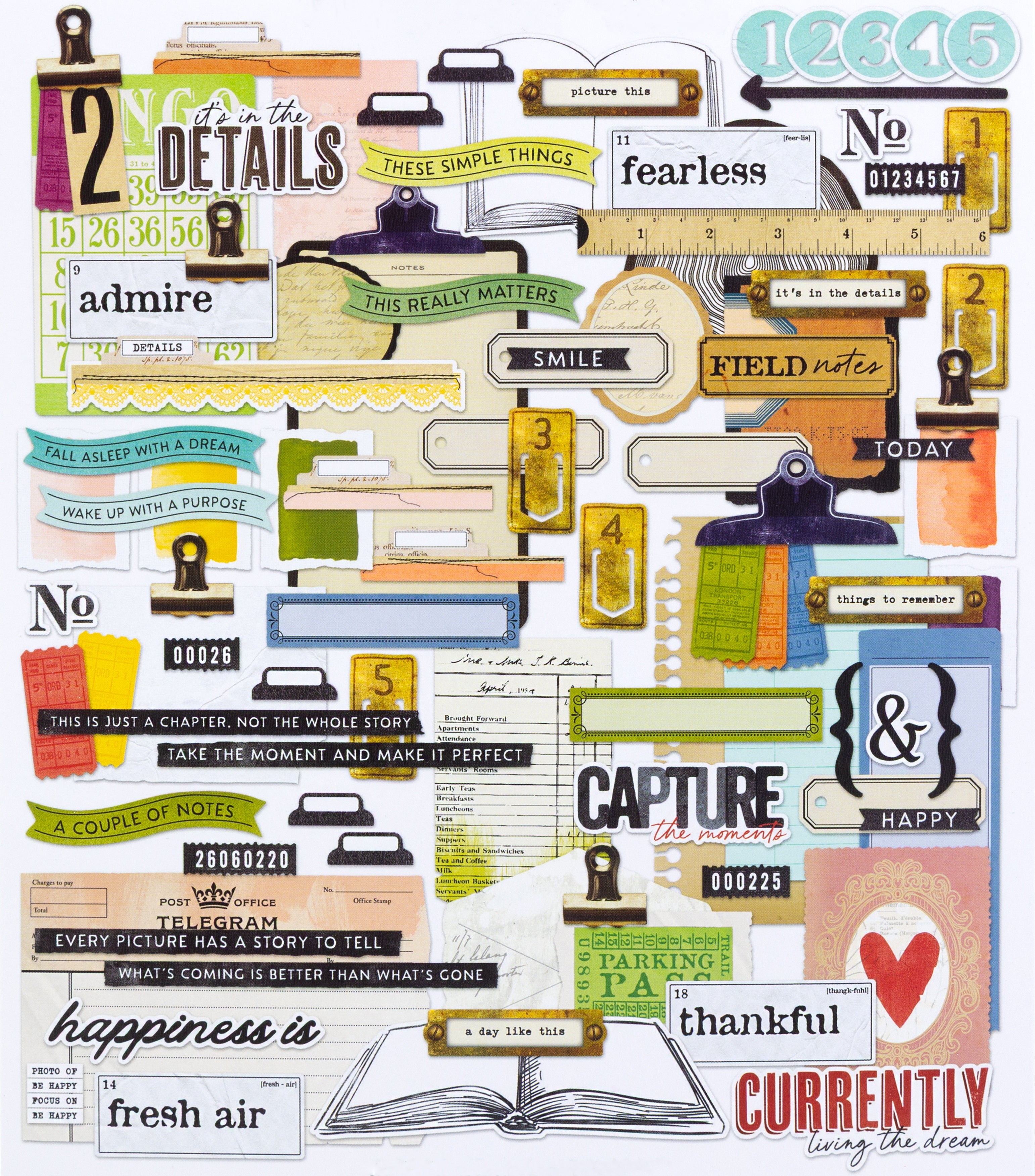 49 and Market - Curiosities in Willow Grove - Journaling bits ephemera set