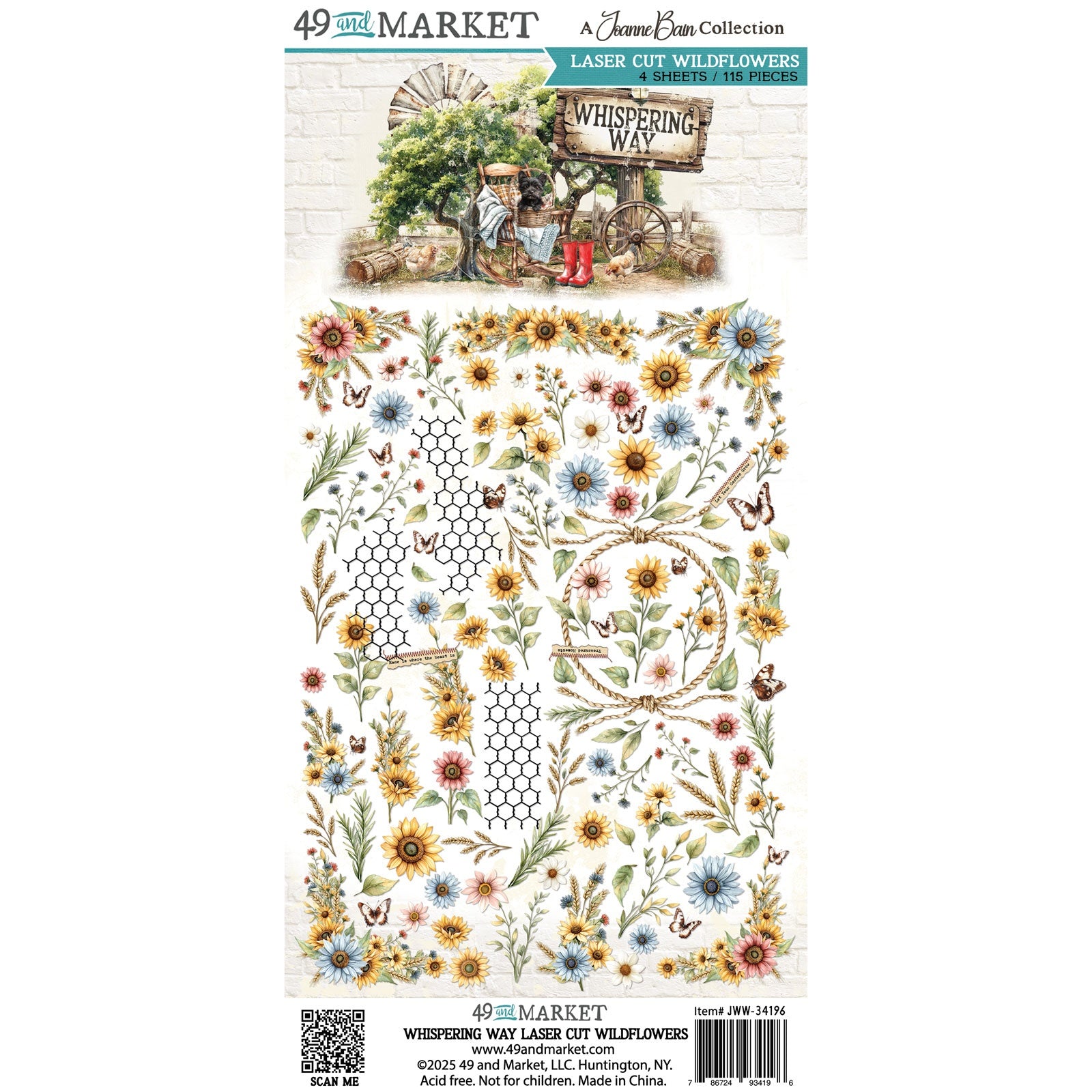 49 and Market - Whispering Way - Laser Cut Wildflowers