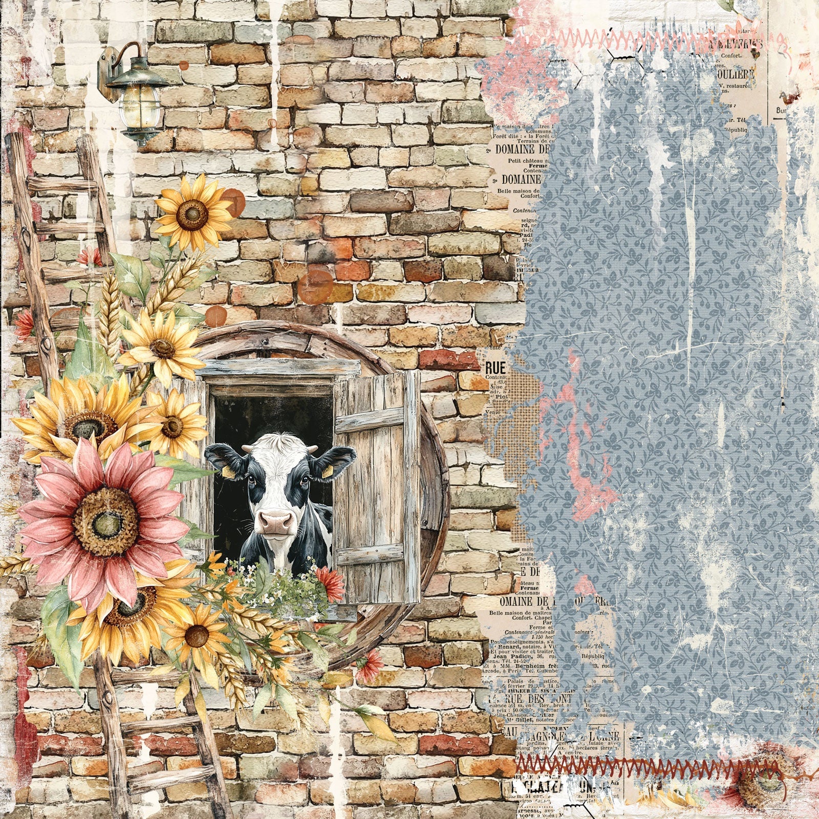 49 and Market - Whispering Way - Barn Blessing -  12 x 12"