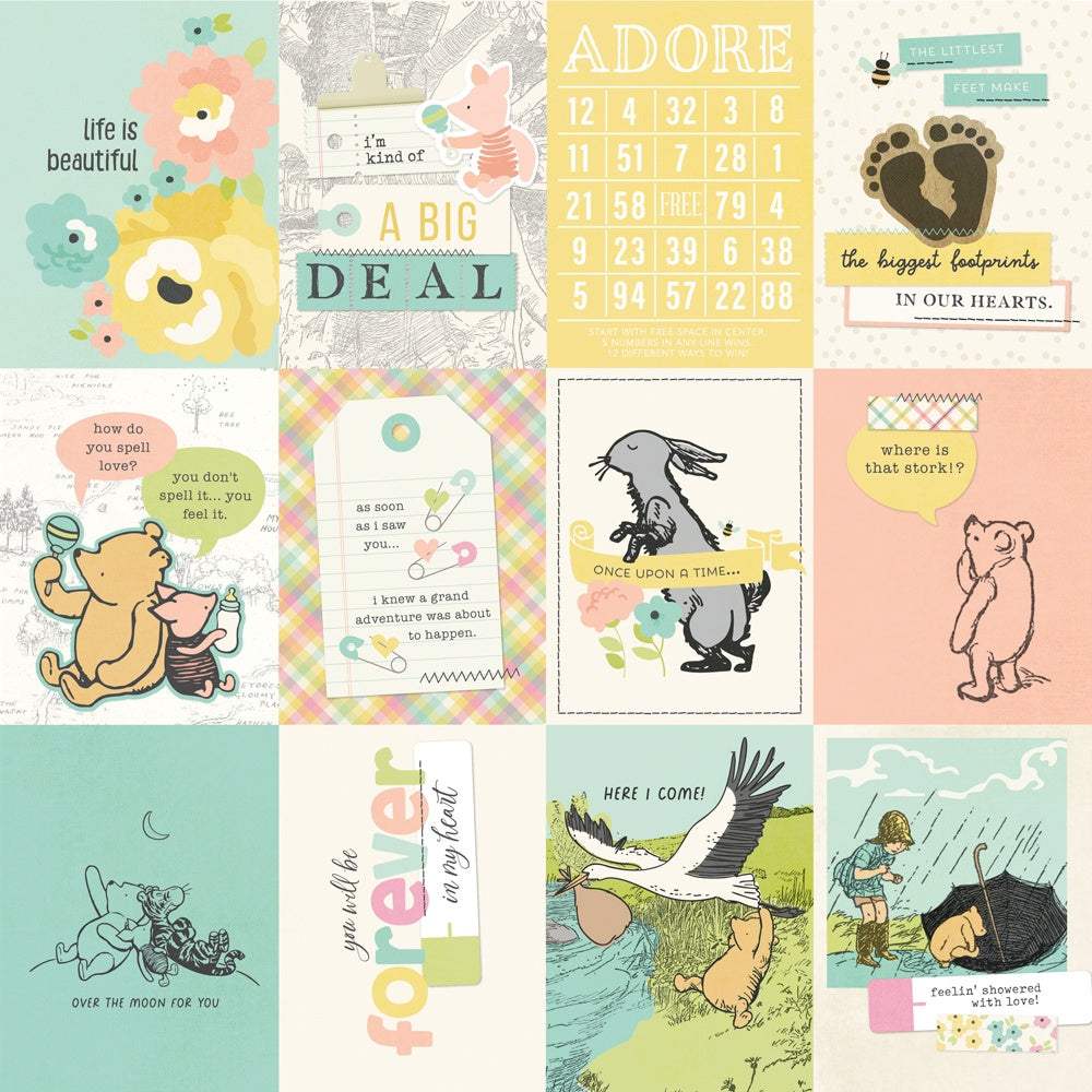 Simple Stories - Classic Pooh Baby - Elements 3x4" - 12x12