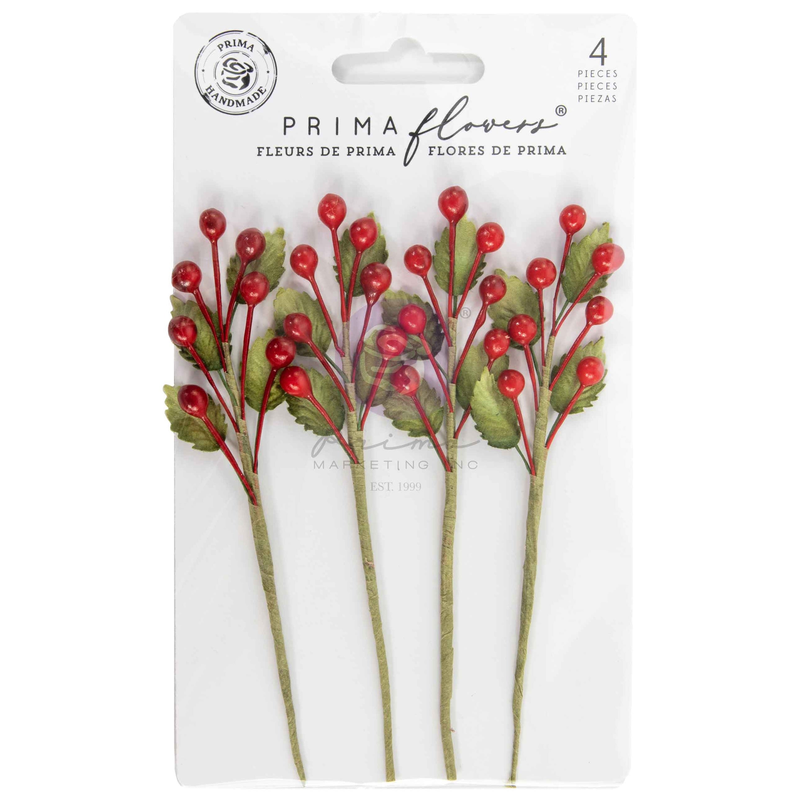 Prima - Twinkle & Treats - Flowers - Christmas Berries