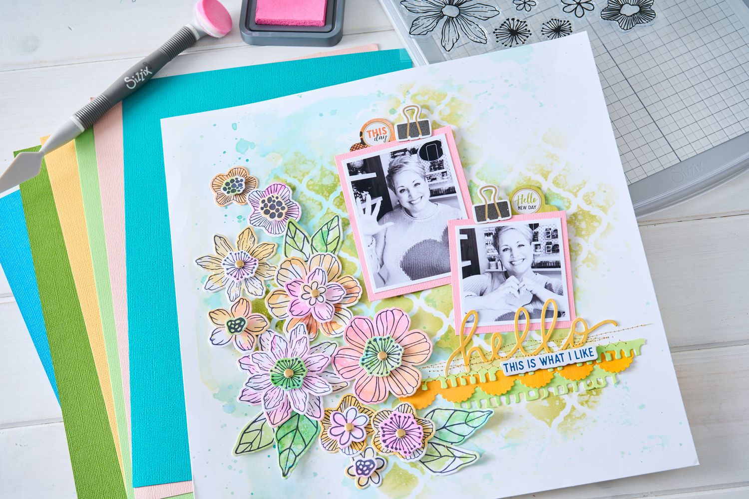 Sizzix - Vicky Boutin - Framelits dies & clear stamp - Floral Layers