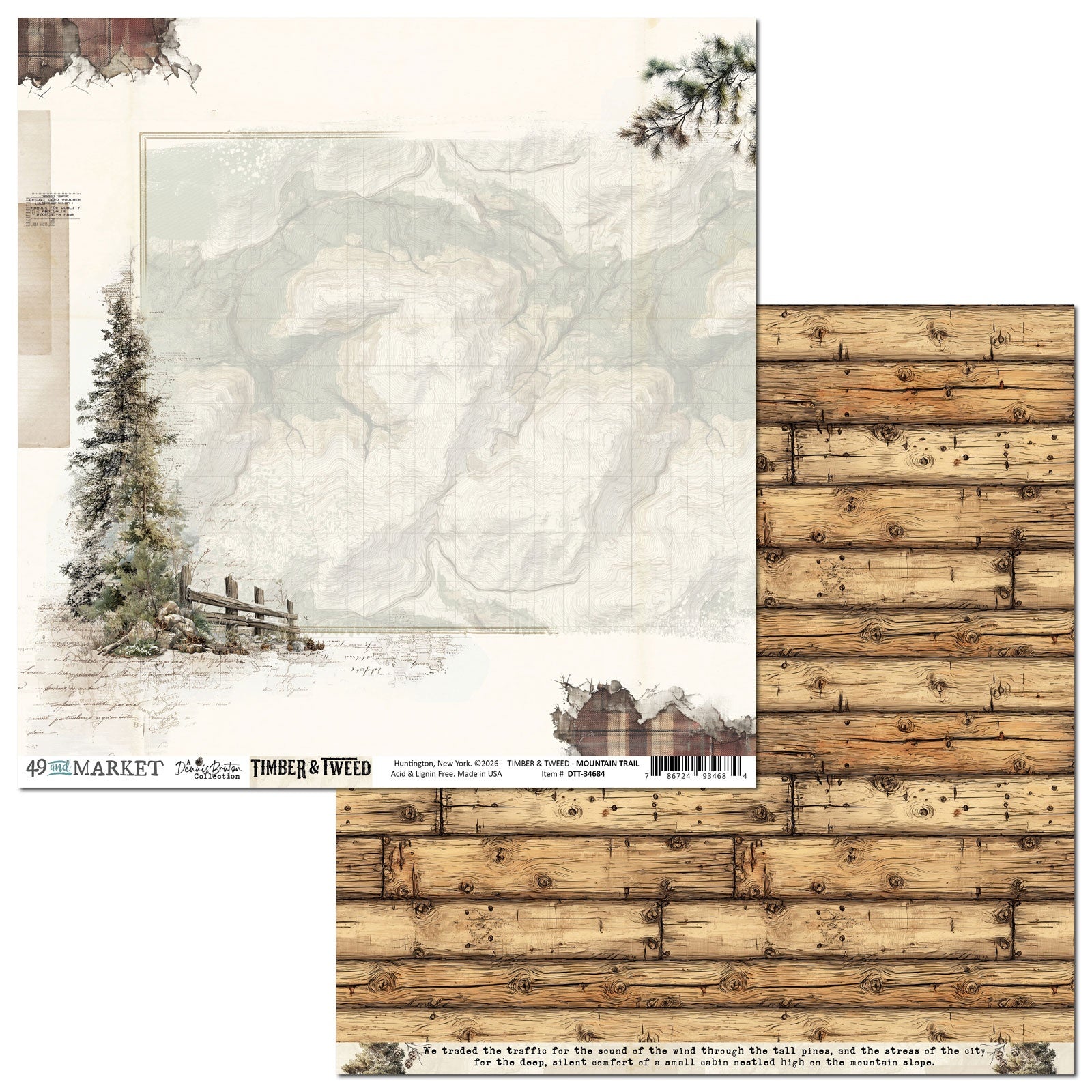 49 and Market - Timber and Tweed - Mountain Trail -  12 x 12"
