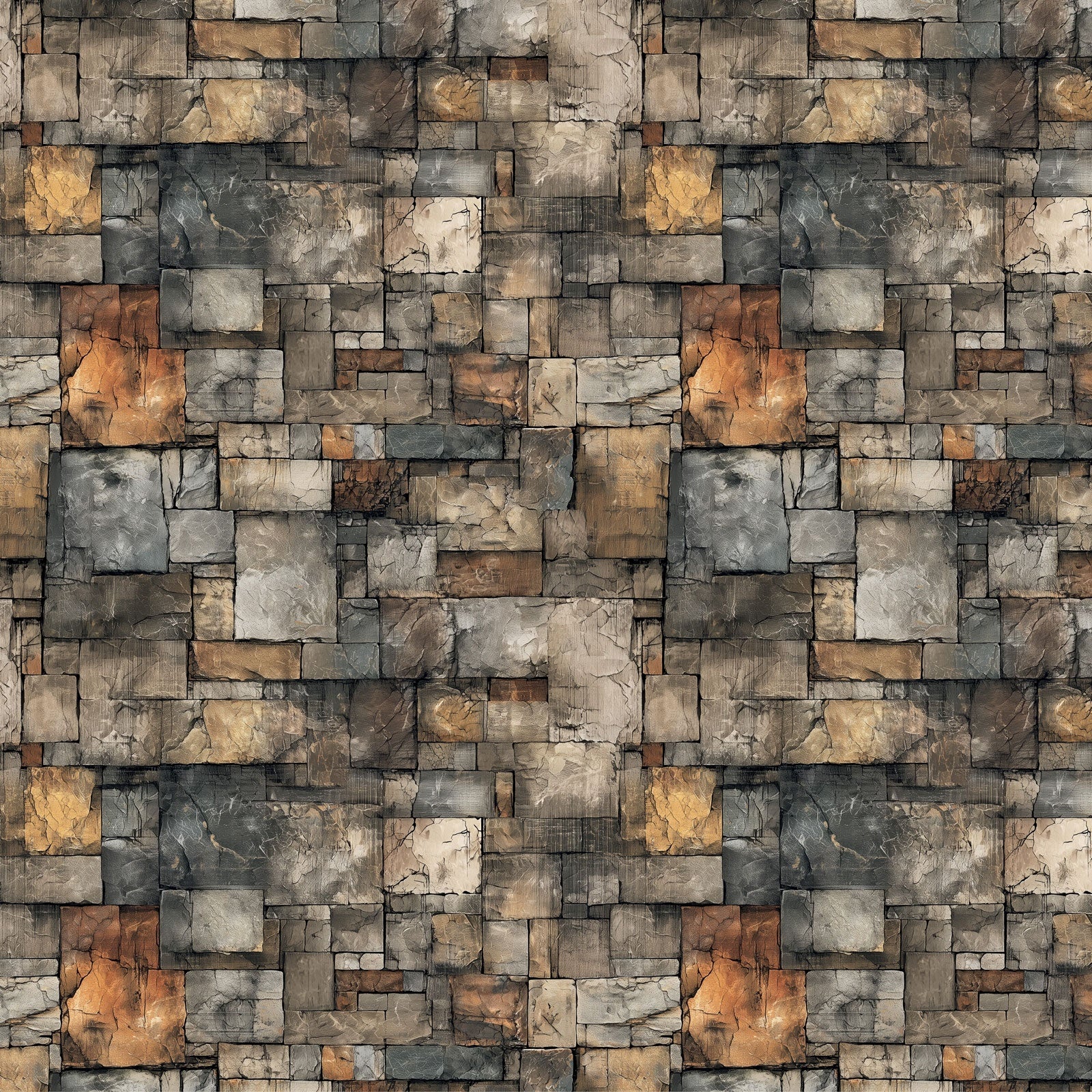 49 and Market - Timber and Tweed - Fireplace -  12 x 12"