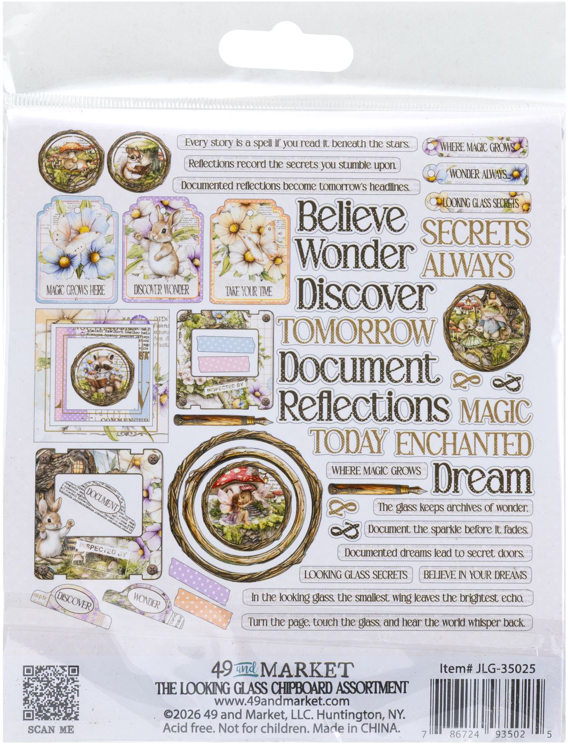 49 and Market - The Looking Glass - Chipboard Set - Sentiments