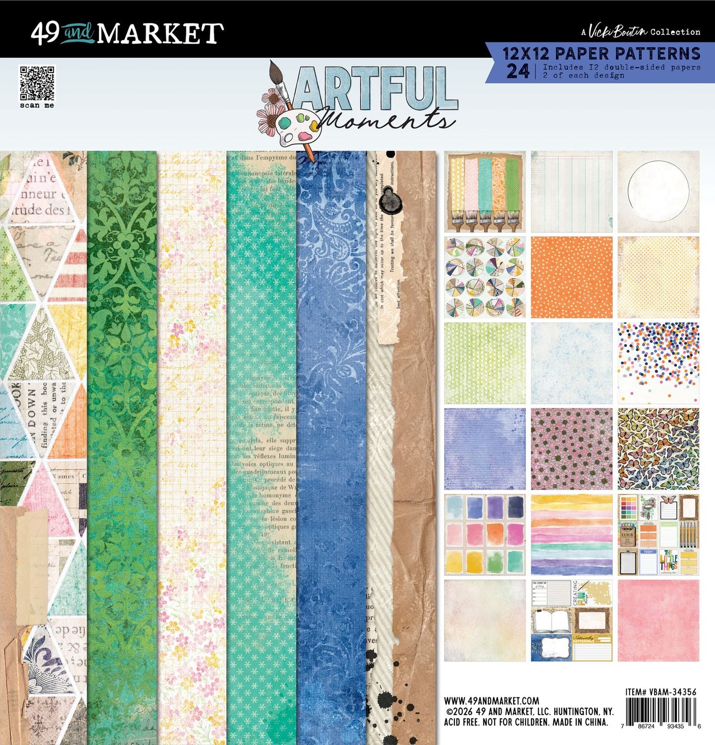 49 and Market - Artful Moments - Vicki Boutin - Paper Pad 12 x 12"