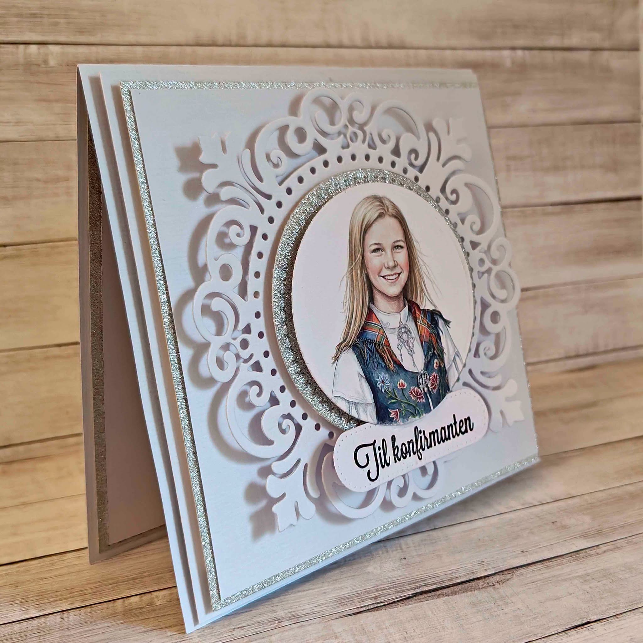 Papirdesign - Clearstamps - Flott i bunad