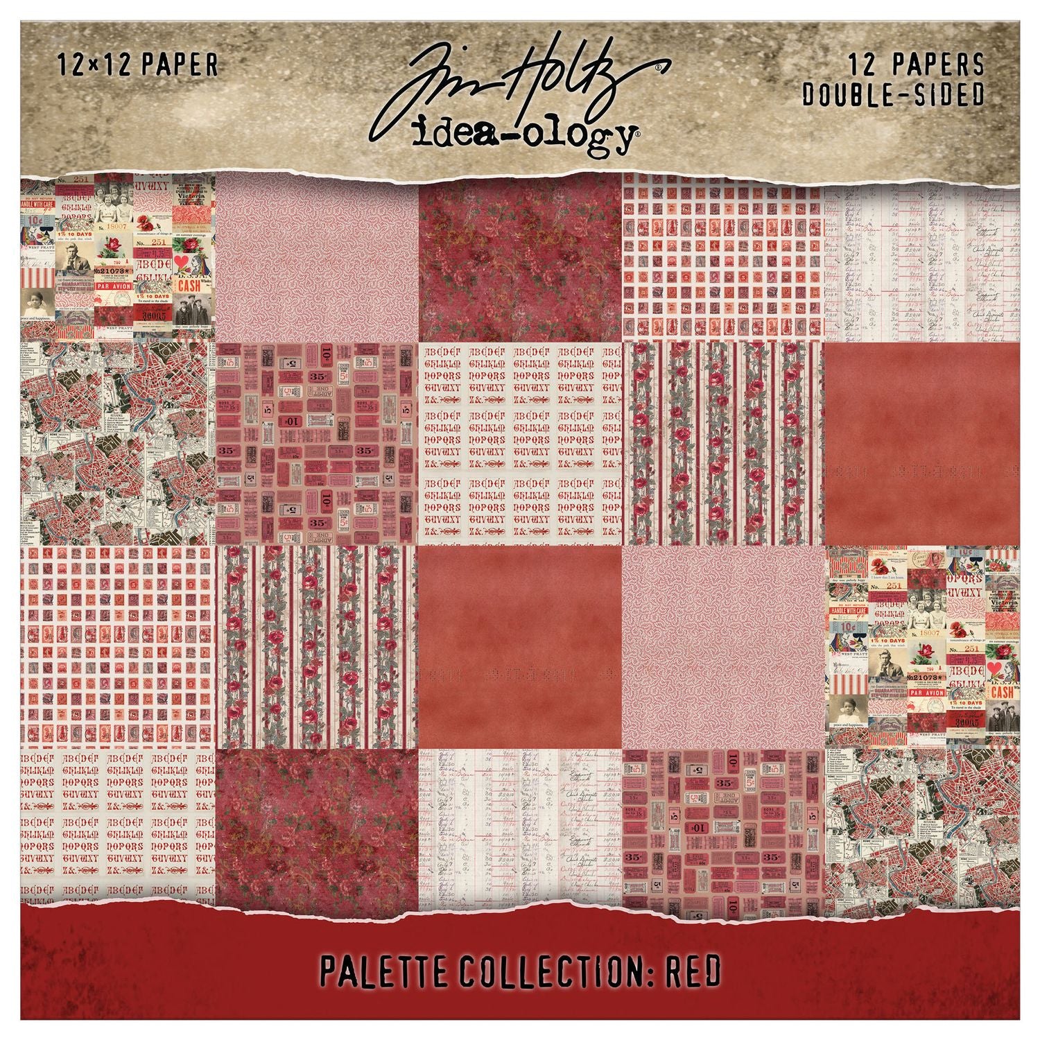 Tim Holtz - Idea-ology - Palette Collection - 12 x 12" - Red
