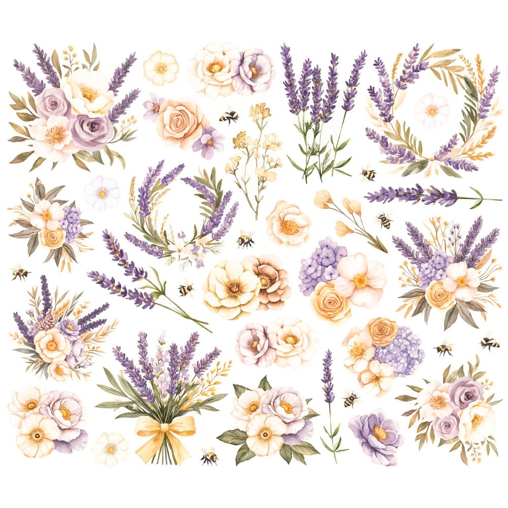 Simple Stories - Lavender FIelds - Bits and pieces - Floral