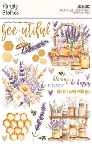 Simple Stories - Lavender Fields -  Rub On Transfers